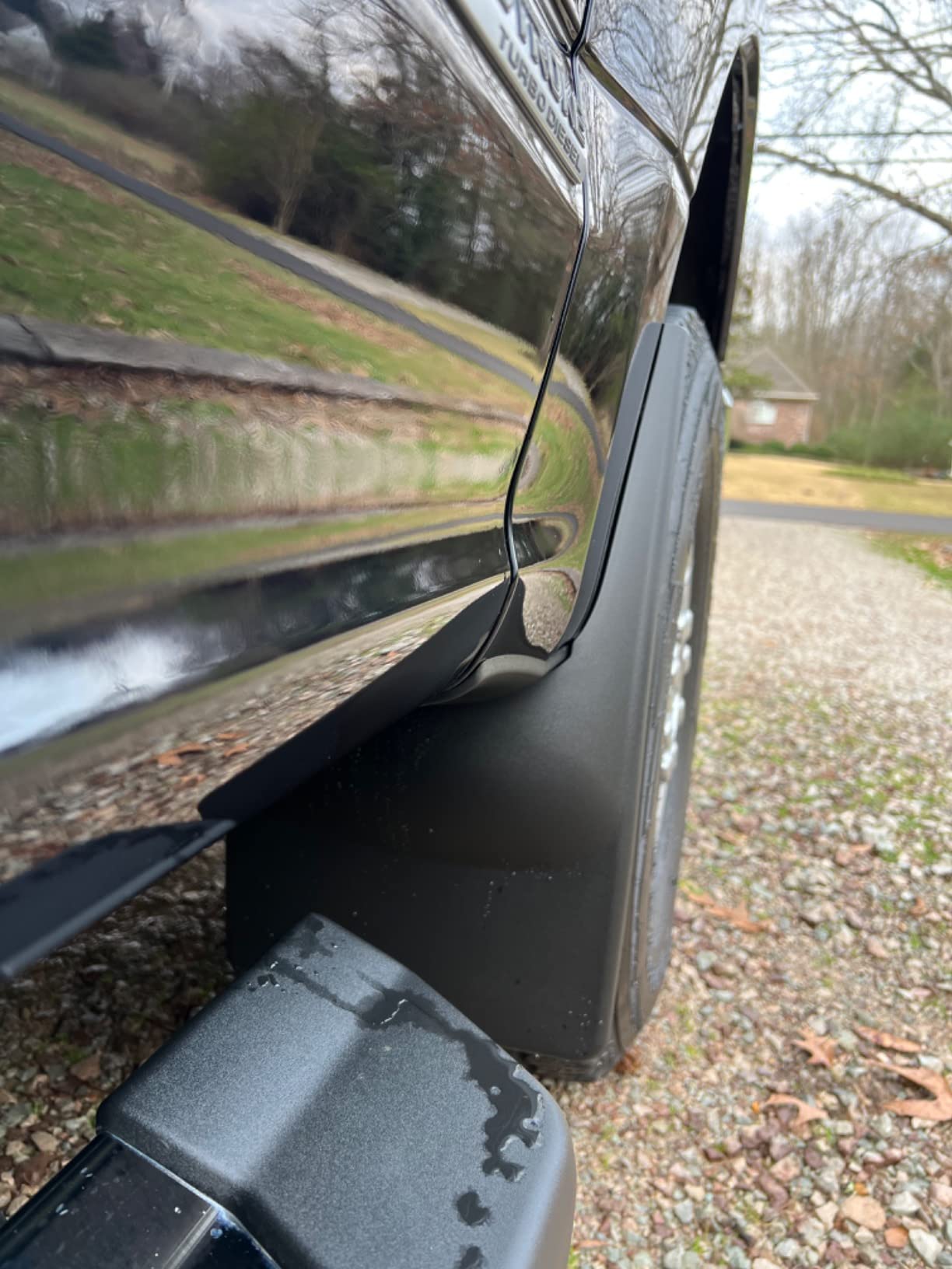 WeatherTech Custom No Drill Splash Guard MudFlaps for Ford Super Duty, Super Duty - Front & Rear Set (110065-120065), Black customer photo 1