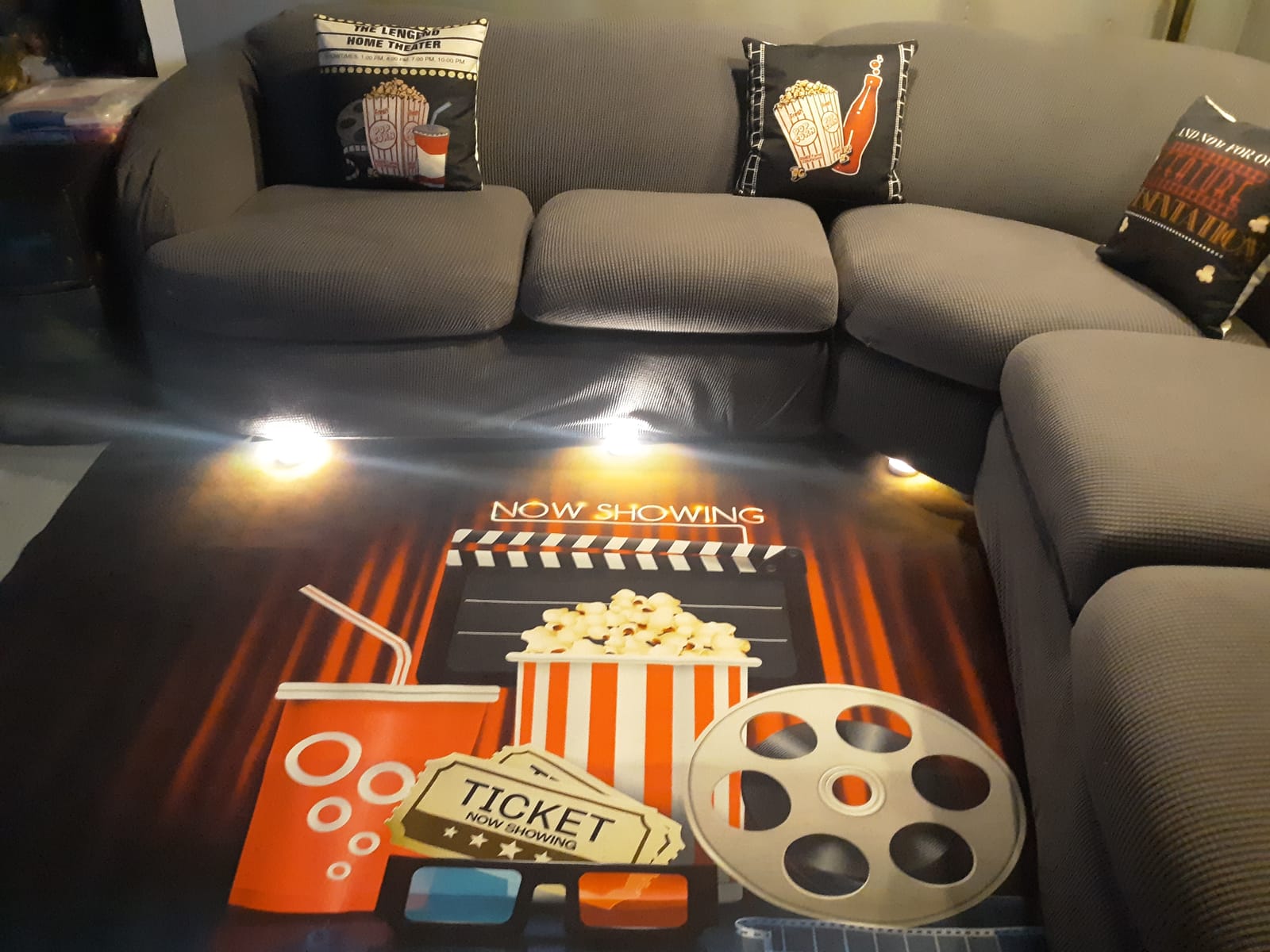 Home Area Runner Rug Pad Cinema Movie Theater Object on Curtain ;Sign Thickened Non Slip Mats Doormat Entry Rug Floor Carpet for Living Room Indoor Outdoor Throw Rugs… customer photo 1