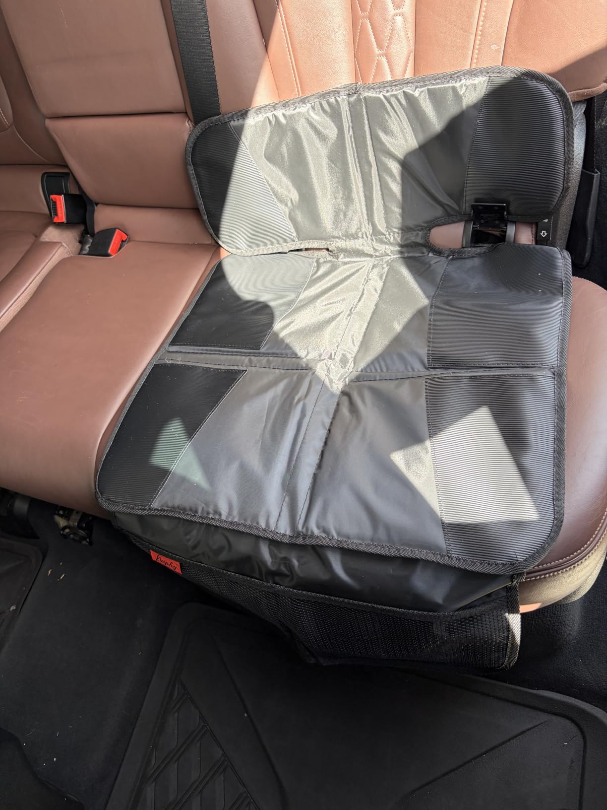 Kaiphy Car Seat Protector - Seat Protection Mat - Thick Padding - Durable, Waterproof Fabric, Leather Reinforced Corners & 3 Pockets for Handy Storage Black customer photo 1