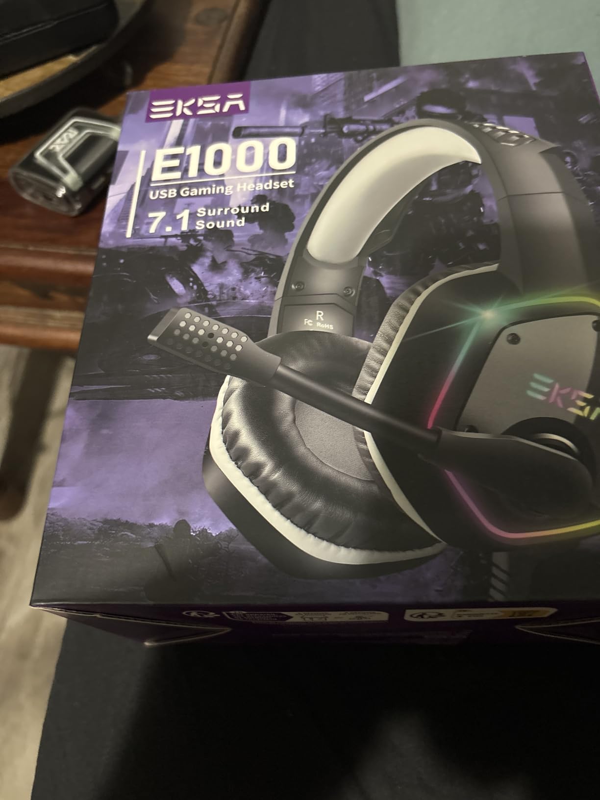 EKSA E1000 USB PC Gaming Headset with Mic, 7.1 Surround Sound customer photo 2