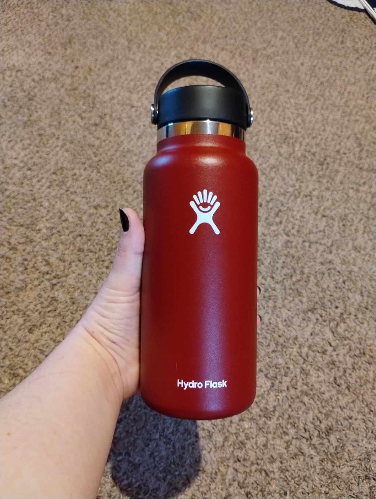 Hydro Flask Water Bottle - Insulated Stainless Steel - Wide Mouth Flex Lid, Non Spill, Leakproof and Refillable in 32 Oz Black customer photo 1