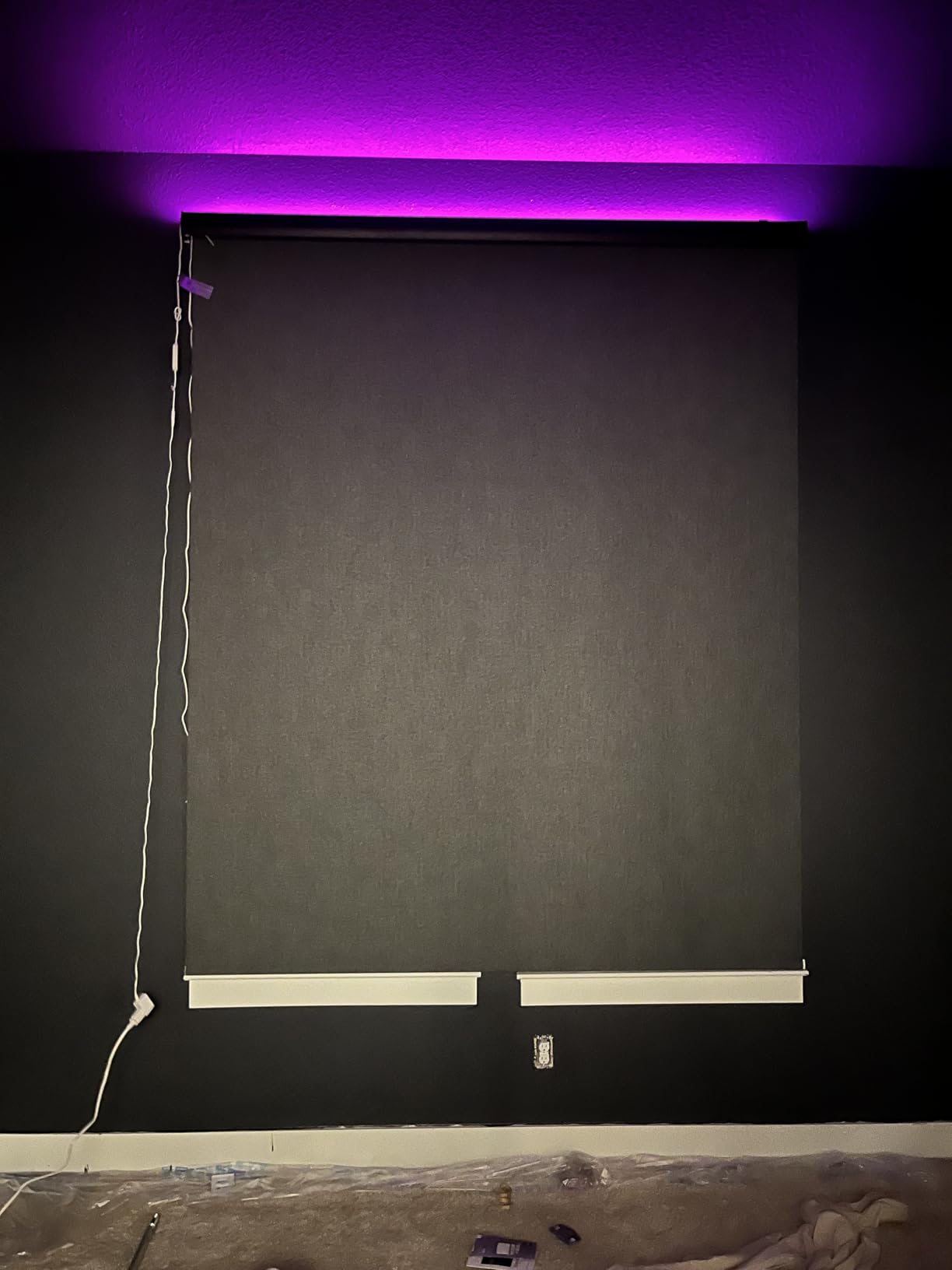 Graywind Motorized Shades 100% Blackout Compatible with Alexa Google WiFi Smart Hardwired Window Shade Remote Control Thermal Insulated Electric Blinds, Customized Size (Matt Black) customer photo 2