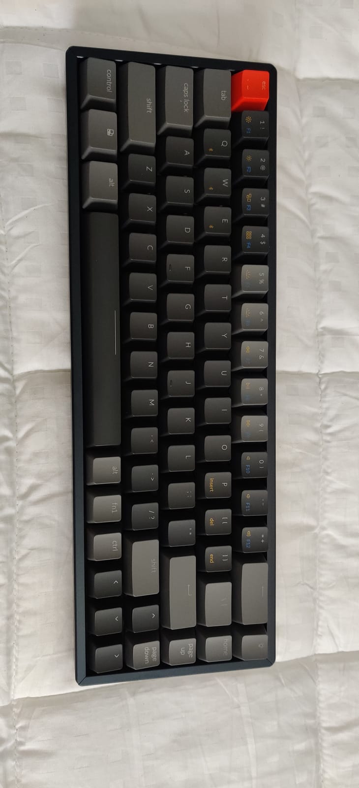 Keychron K6 68-Key Wireless Bluetooth/USB Wired Gaming Mechanical Keyboard, Compact 65% Layout RGB LED Backlit N-Key Rollover Aluminum Frame for Mac Windows, Gateron G Pro Yellow Switch customer photo 2