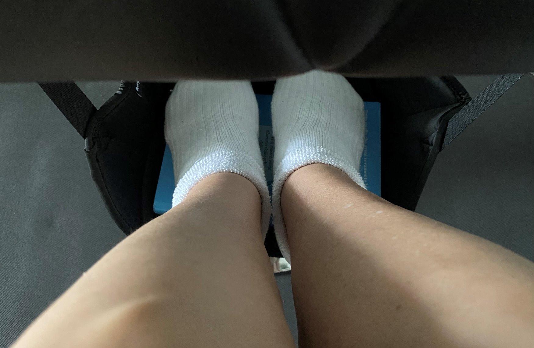Upgraded Airplane Foot Rest (Premium Memory Foam) - Thickened Super-Size Airplane Foot Hammock to Relax Your Feet - Perfect Airplane Travel Essentials for Long Flight Plane (Extra Large) customer photo 2