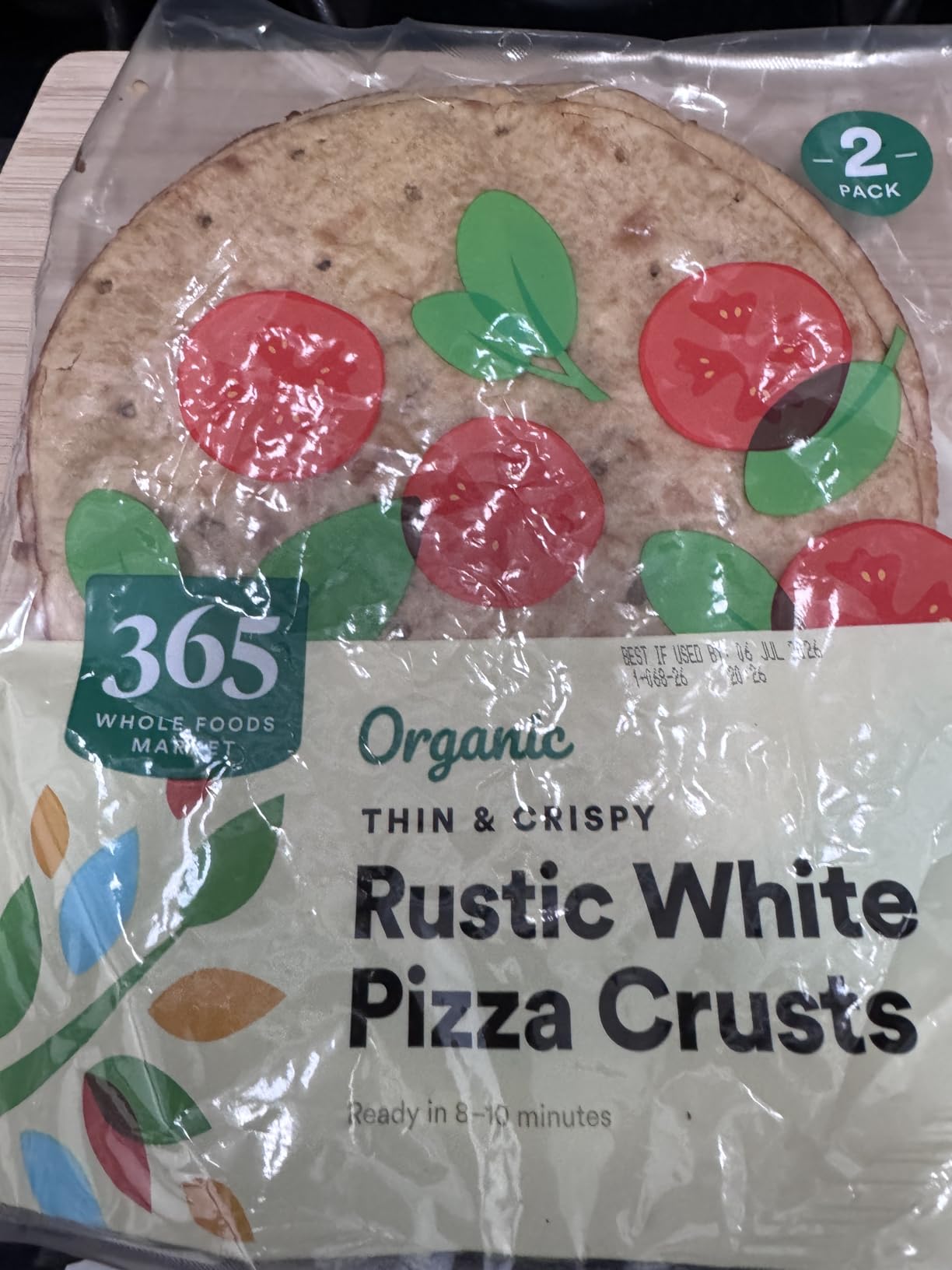 365 by Whole Foods Market, Organic Rustic White Pizza Crusts, 7 Inch, 2 Count, 3.5 Ounce customer photo 1