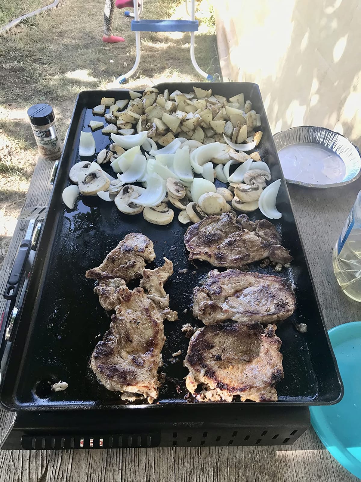 Royal Gourmet PD1301S Portable 3-Burner Tabletop Gas Griddle | 25,500 BTU Cooking Power, 304 Sq. In. Cooking Surface | Ideal for Camping & Tailgating, Black & Silver customer photo 2
