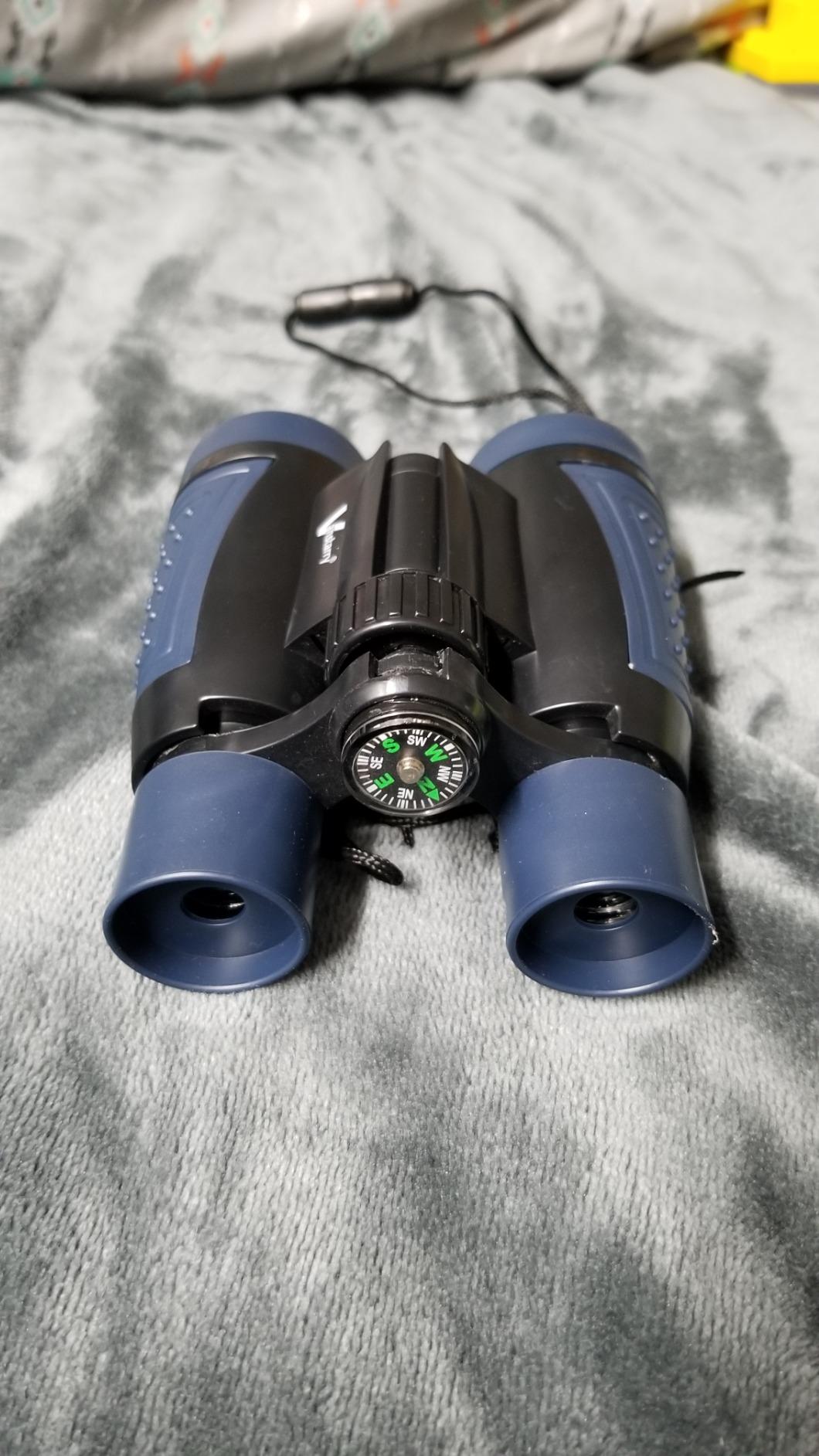 Compact Binoculars for Kids Bird Watching Hiking Camping Fishing Accessories Gear Essentials Best Toy Gifts for Boys Girls Children Toddler Waterproof 5X30 Optical Lens Including Compass customer photo 1