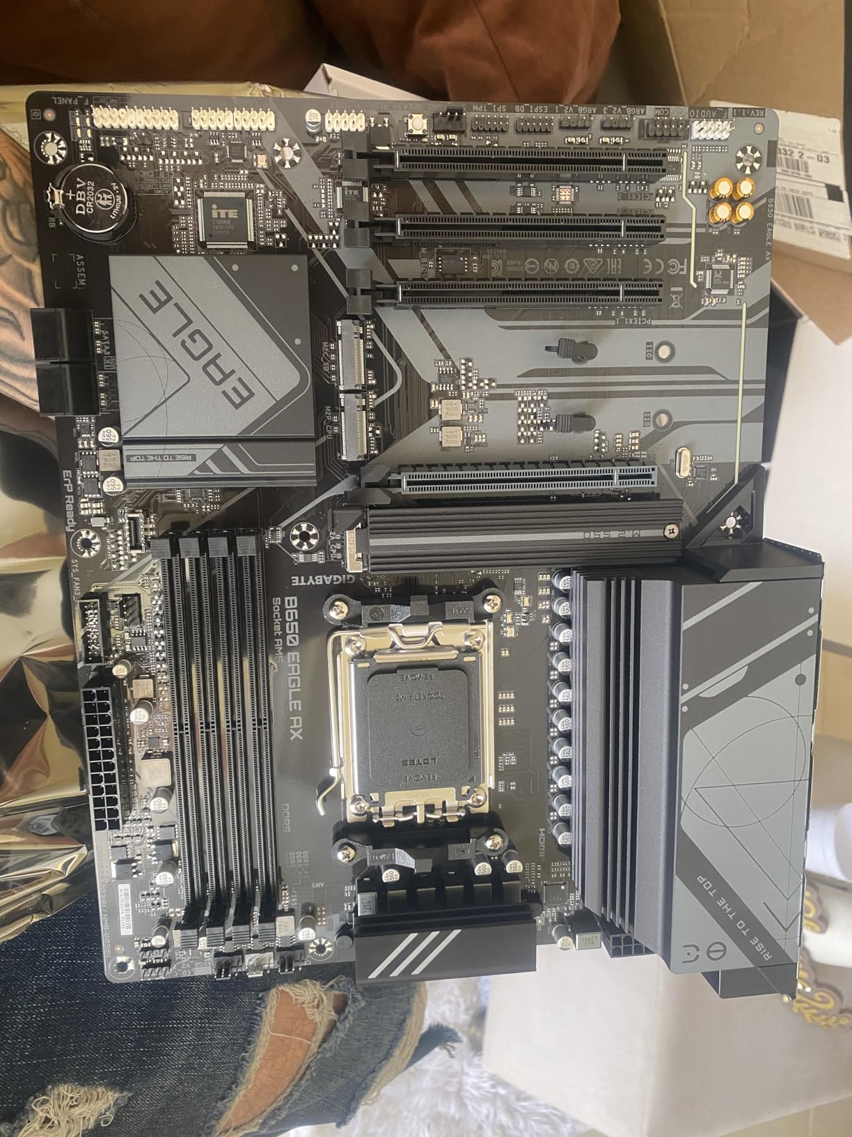 GIGABYTE B650 Eagle AX AM5 LGA 1718 ATX Motherboard, DDR5, Triple M.2 Slots (1x PCIe 5.0, 2X PCIe 4.0), USB 3.2 Gen2x2 Type-C, WiFi 6E, Realtek GbE LAN customer photo 1