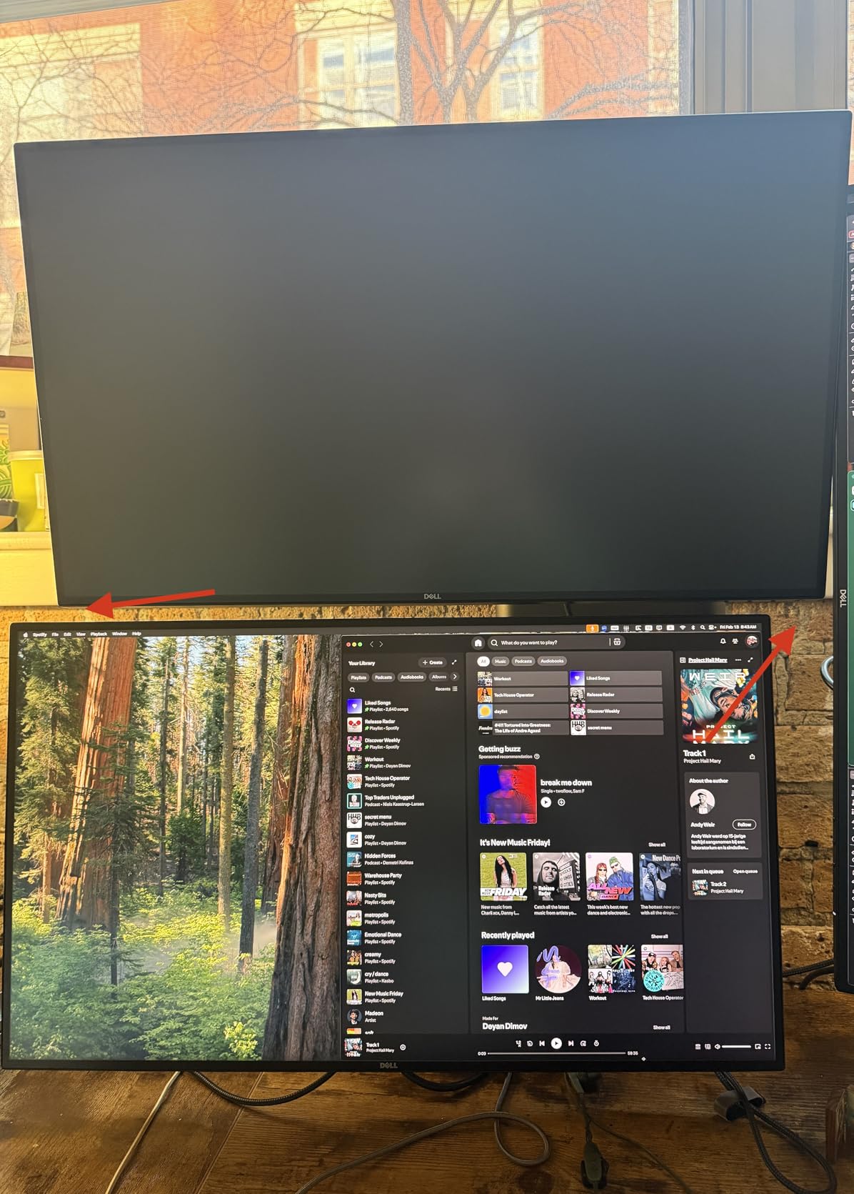 HUANUO 17-32 Inch Dual Monitor Stand, Stacked Monitor Mount, Monitor Arms for 2 Monitors, Ergonomic Adjustable Tilt/Swivel/Rotate, Weight Max 19.8 lbs, VESA 75/100mm customer photo 1