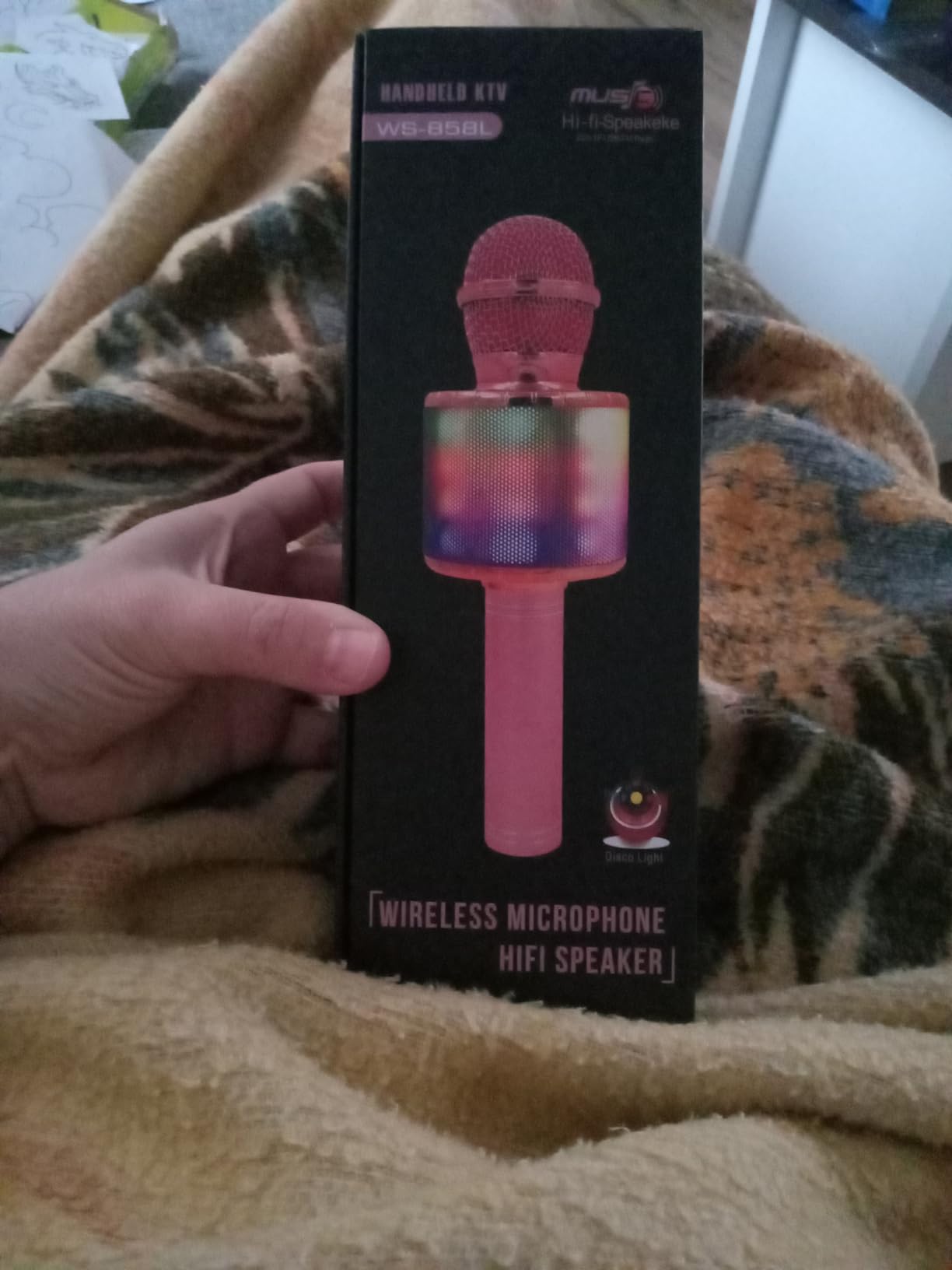 Bluetooth Karaoke Microphone Wireless: Karaoke Mic with Led Lights for Adults Kids Singing - Perfect Toys for Girls Birthday Gifts customer photo 2