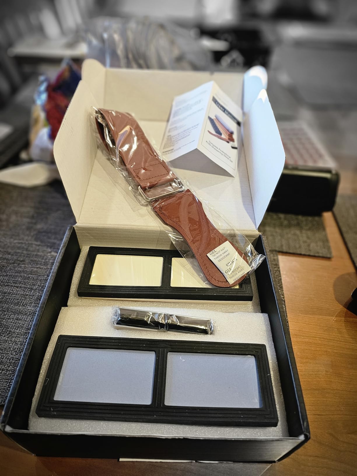 Intelitopia Complete Knife Sharpening Stone Set – Dual Grit Whetstone 400/1000 3000/8000 Knife Sharpener with Leather Strop, Flattening Stone, Bamboo Base, 3 Non-slip Rubber Bases & Angle Guide customer photo 2