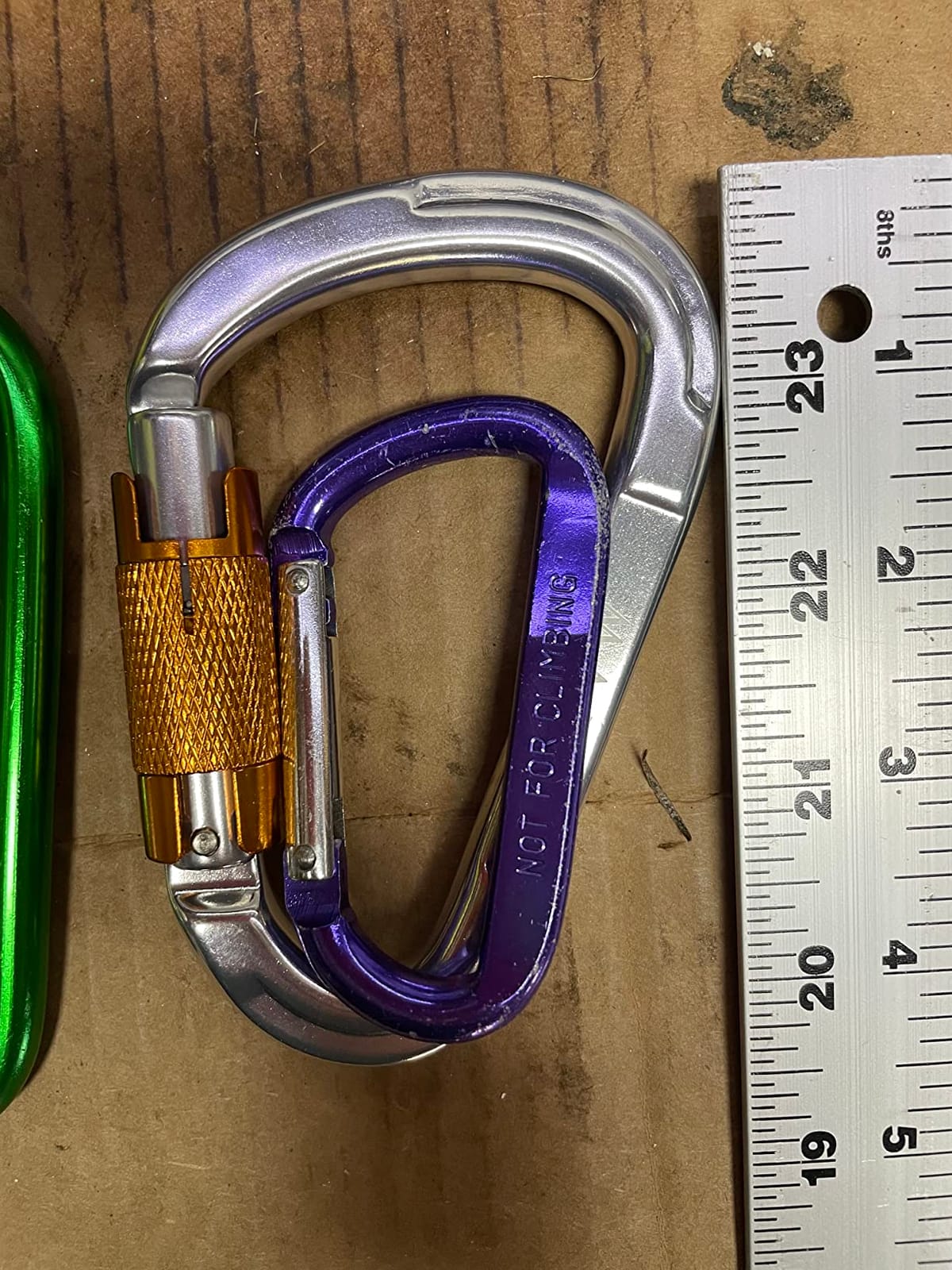 Auto Locking Rock Climbing Carabiner Clips,Professional 25KN (5620 lbs) Heavy Duty Caribeaners for Rappelling Swing Rescue & Gym etc, Large D-Shaped Carabiners customer photo 2
