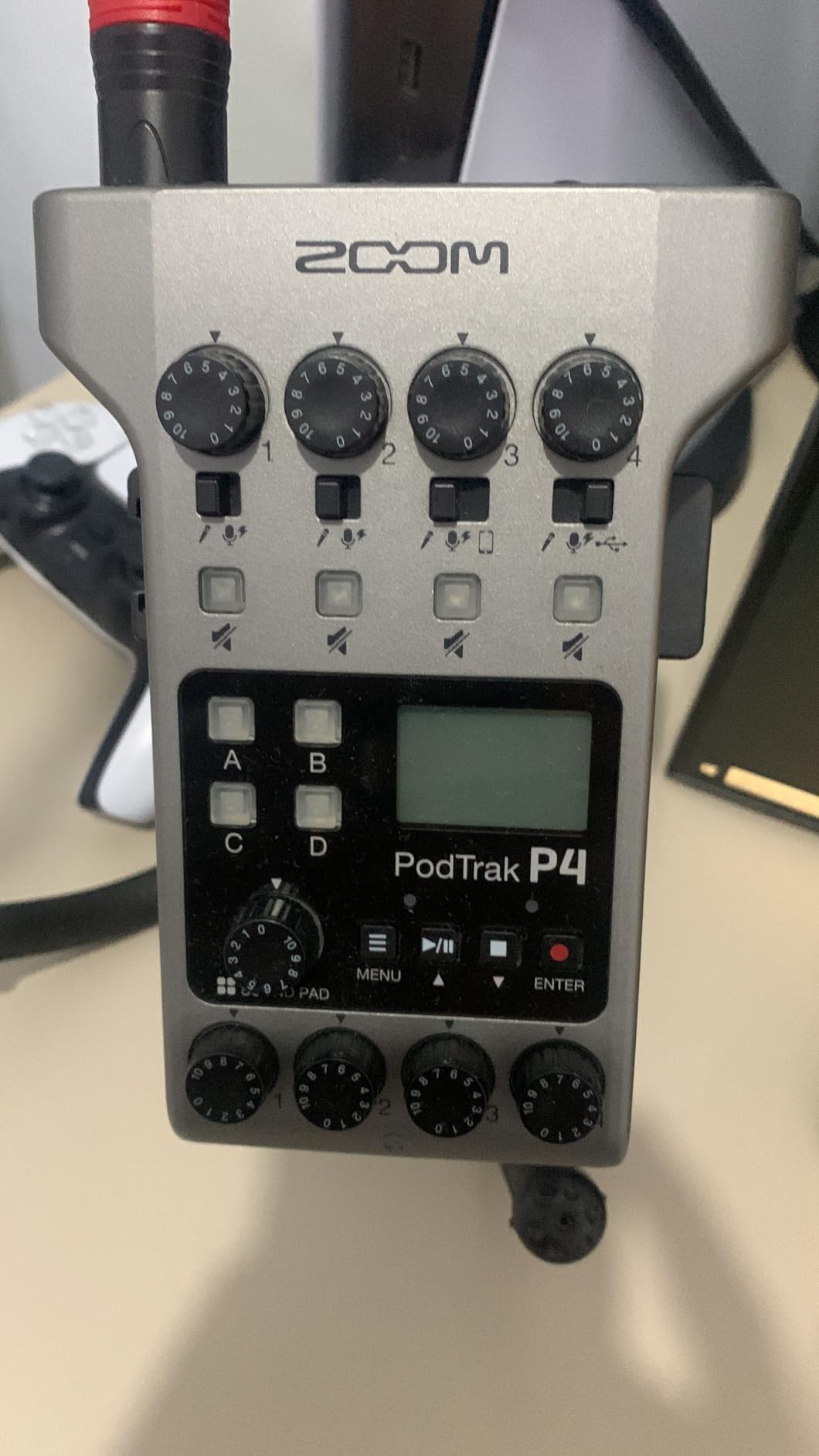 Zoom PodTrak P4 Podcast Recorder with 4 XLR Mic Inputs, 4 Headphone Outputs, Phone & USB Input for Remote Interviews, Sound Pads, 2-In/2-Out USB Audio Interface, Battery Powered customer photo 2