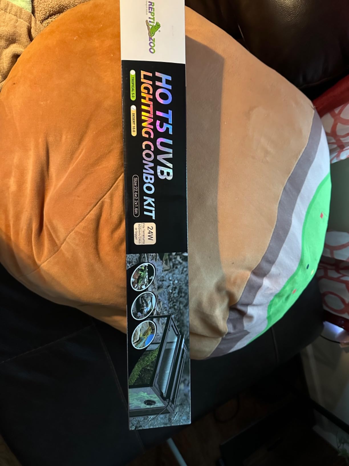 REPTI ZOO T5 HO UVB Lighting Combo Kit, Terrarium Hood Comes with Desert 10.0 UVB T5 Lamp (24W) customer photo 2