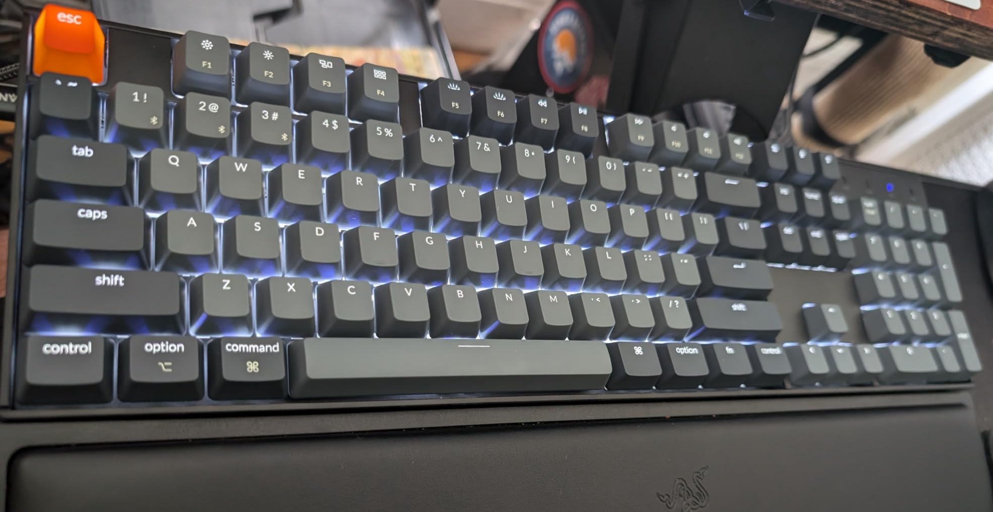 Keychron K10 Full Size 104 Keys Bluetooth Wireless Mechanical Gaming Keyboard for Mac Windows with Keychron Super Brown Switch, Multitasking/White LED Backlight/USB C Wired Computer Keyboard customer photo 2