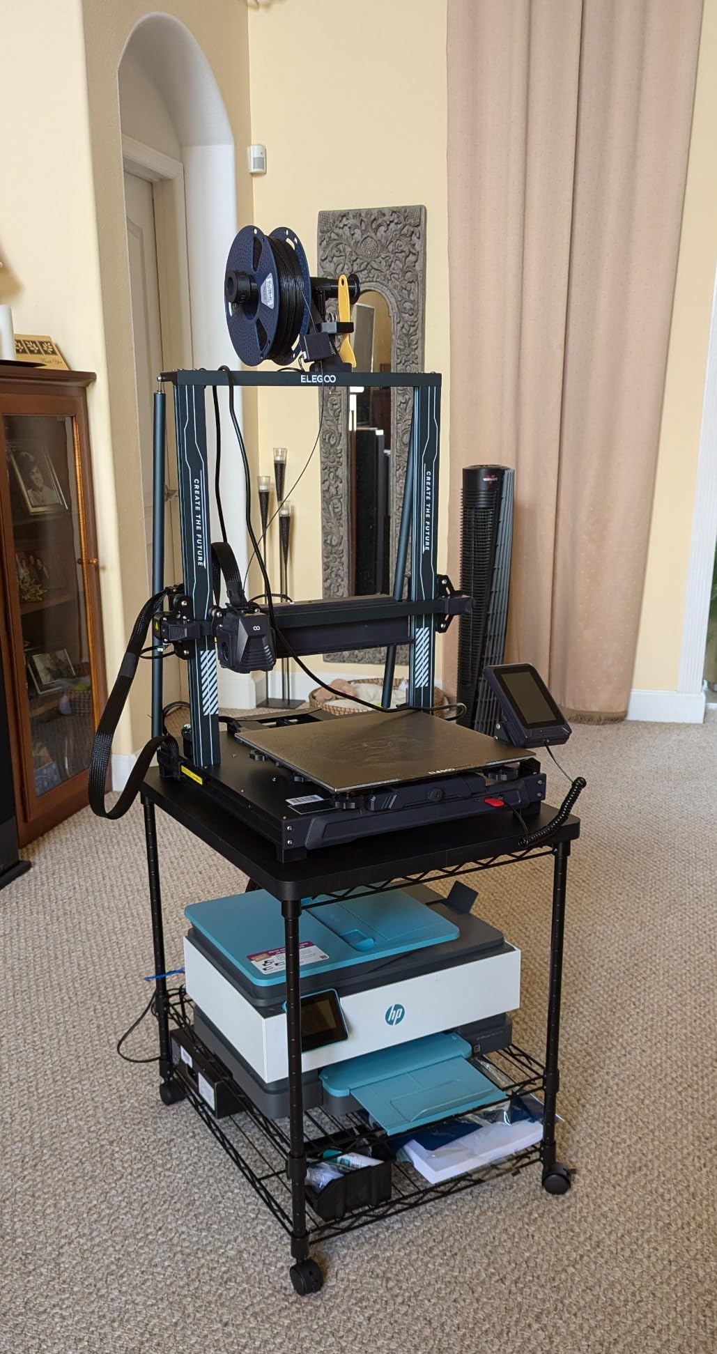 Mount-It! Printer Stand With Wheels | 3-Tier Large Printer Cart With Storage Shelves For 3D & Laser Printer, Scanner, Heat Press | Rolling Metal Utility Table For Home and Office Use, 200 Lbs Capacity customer photo 2