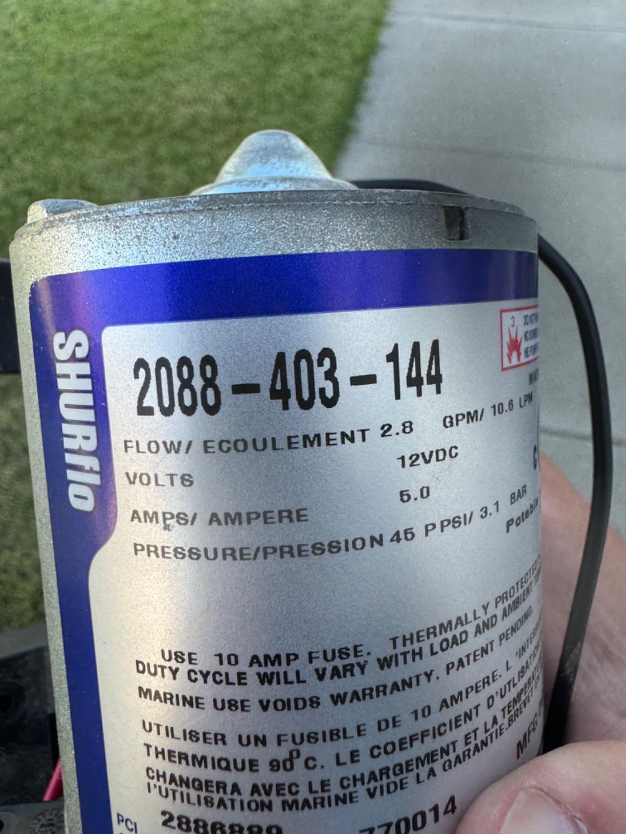 4008-101-A65 12V RV Water Pump replacement, 3.0 GPM, 55 PSI + Strainer customer photo 1