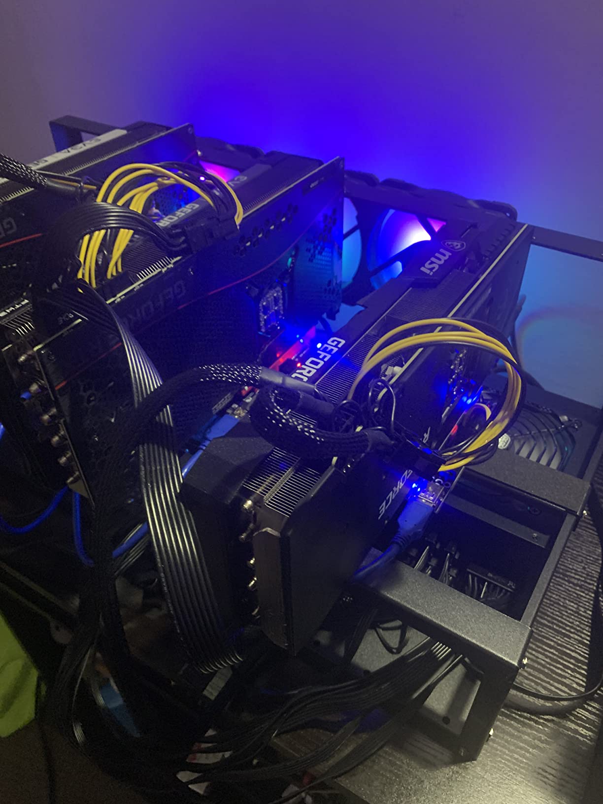 Mining Rig Frame, Steel Open Air Miner Mining Frame Rig Case Up to 8 GPU for Crypto Coin Currency Bitcoin Mining Accessories Tools -Frame Only, Fans & GPU is not Included customer photo 1