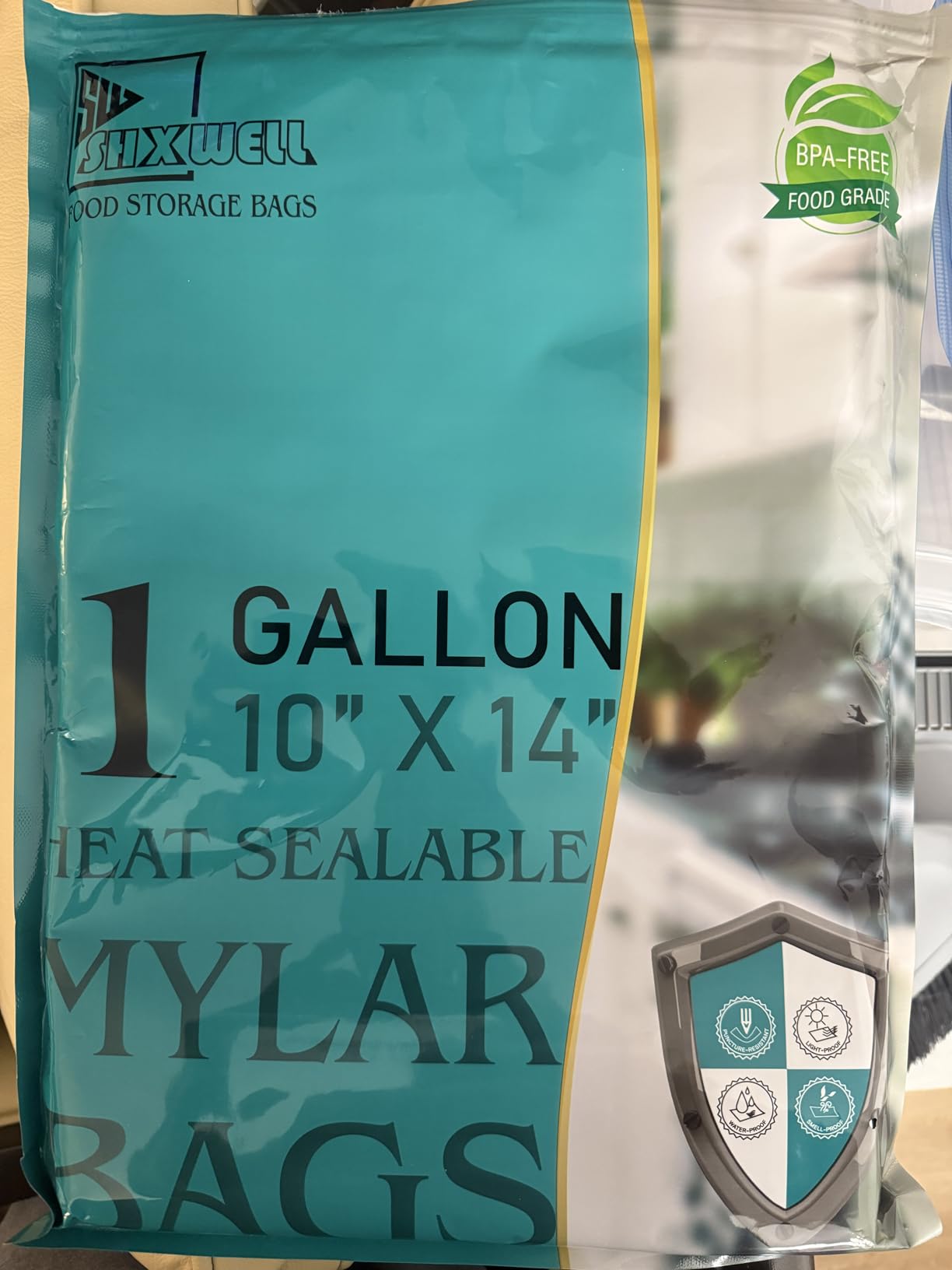50pcs 1 Gallon Mylar Bags for Food Storage, 10 Mil 10