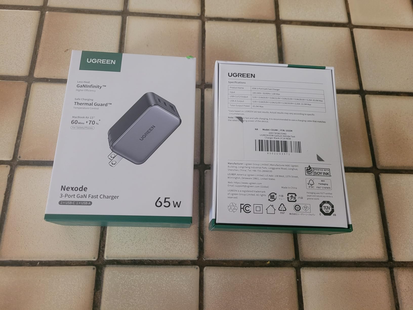 UGREEN Nexode 65W USB C Charger Block, 3-Port Wall Charger Fast Charging customer photo 1