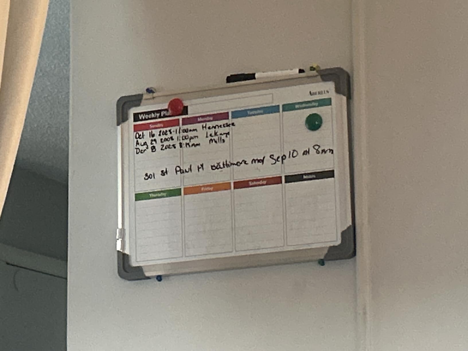 Weekly Calendar Whiteboard for Wall, Dry Erase Board, Magnetic White Board customer photo 1