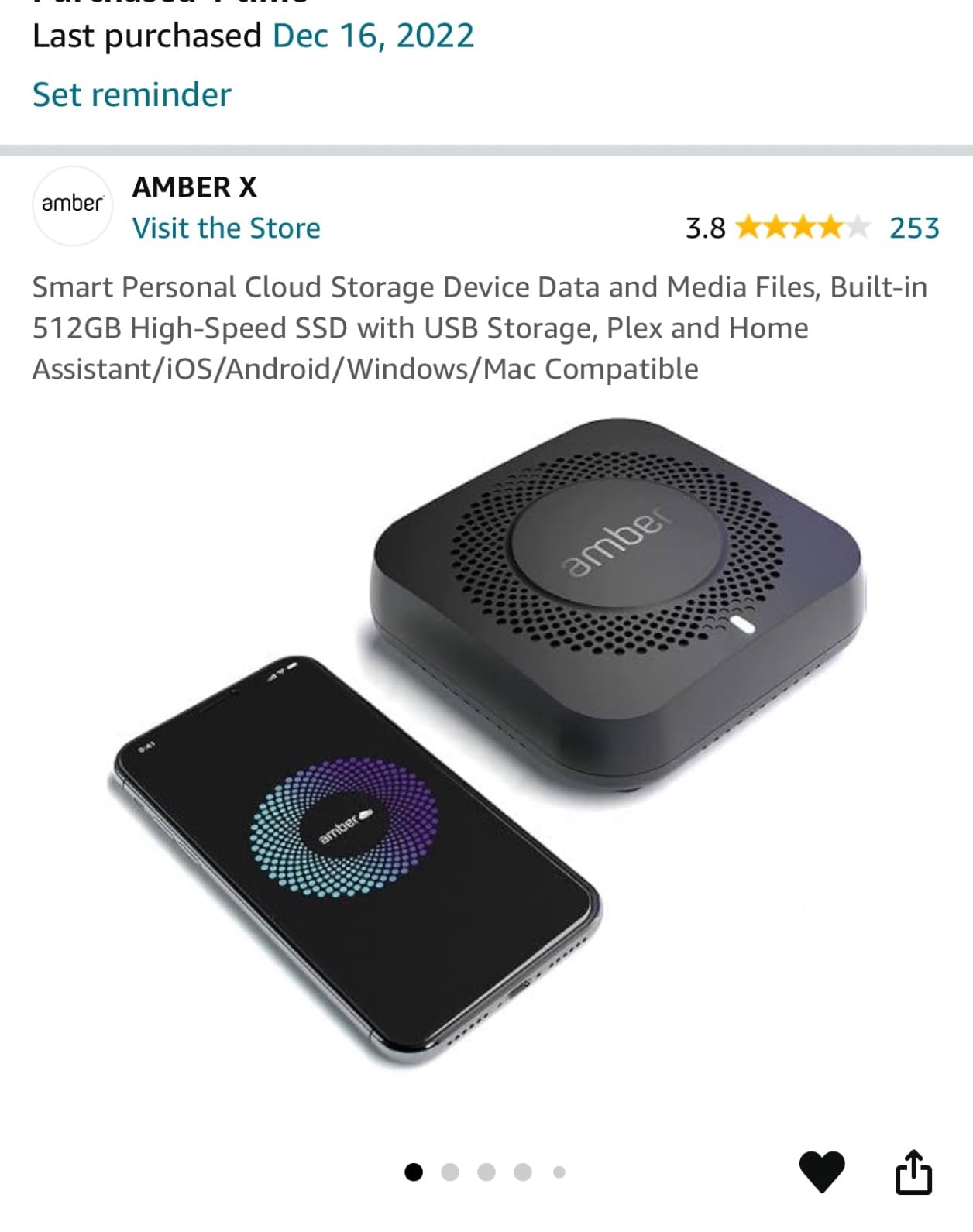 Smart Personal Cloud Storage Device Data and Media Files, Built-in 512GB High-Speed SSD with USB Storage, Plex and Home Assistant/iOS/Android/Windows/Mac Compatible customer photo 2