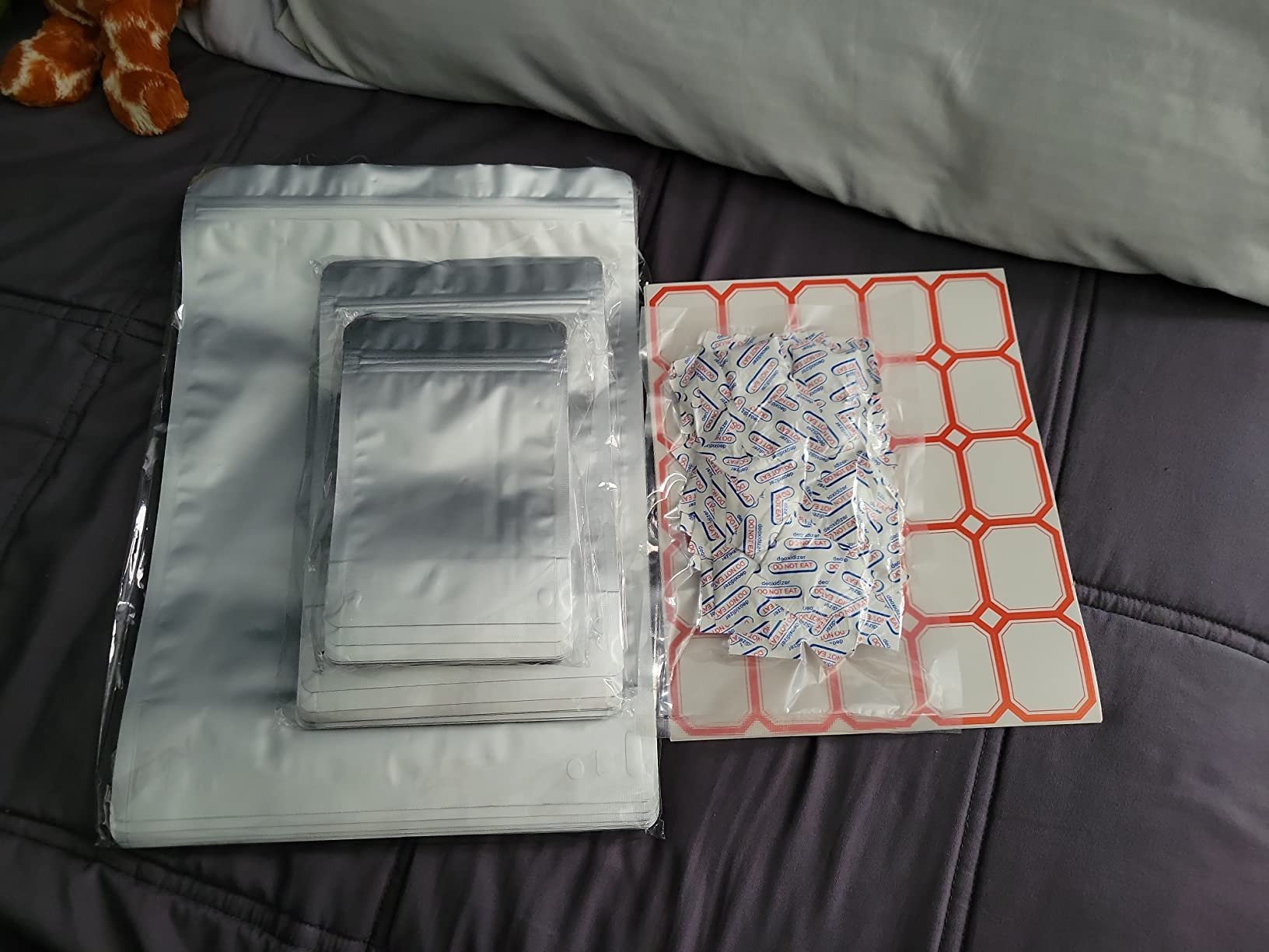 100 Pack Mylar Bags with 300cc Oxygen Absorbers for Food Storage customer photo 2
