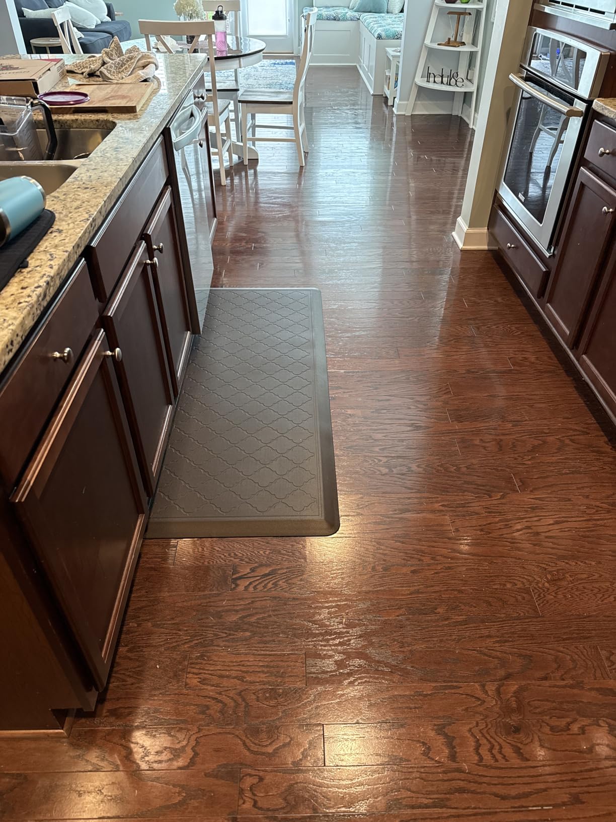 24 x 60 Inch Extra Support Anti Fatigue Comfort Kitchen Mat, Waterproof Long Kitchen Runner, Non-Slip Standing Desk Mat, Commercial Pads for Offices, Home, Garages (Bordeaux Black, 24'' x 60'') customer photo 1