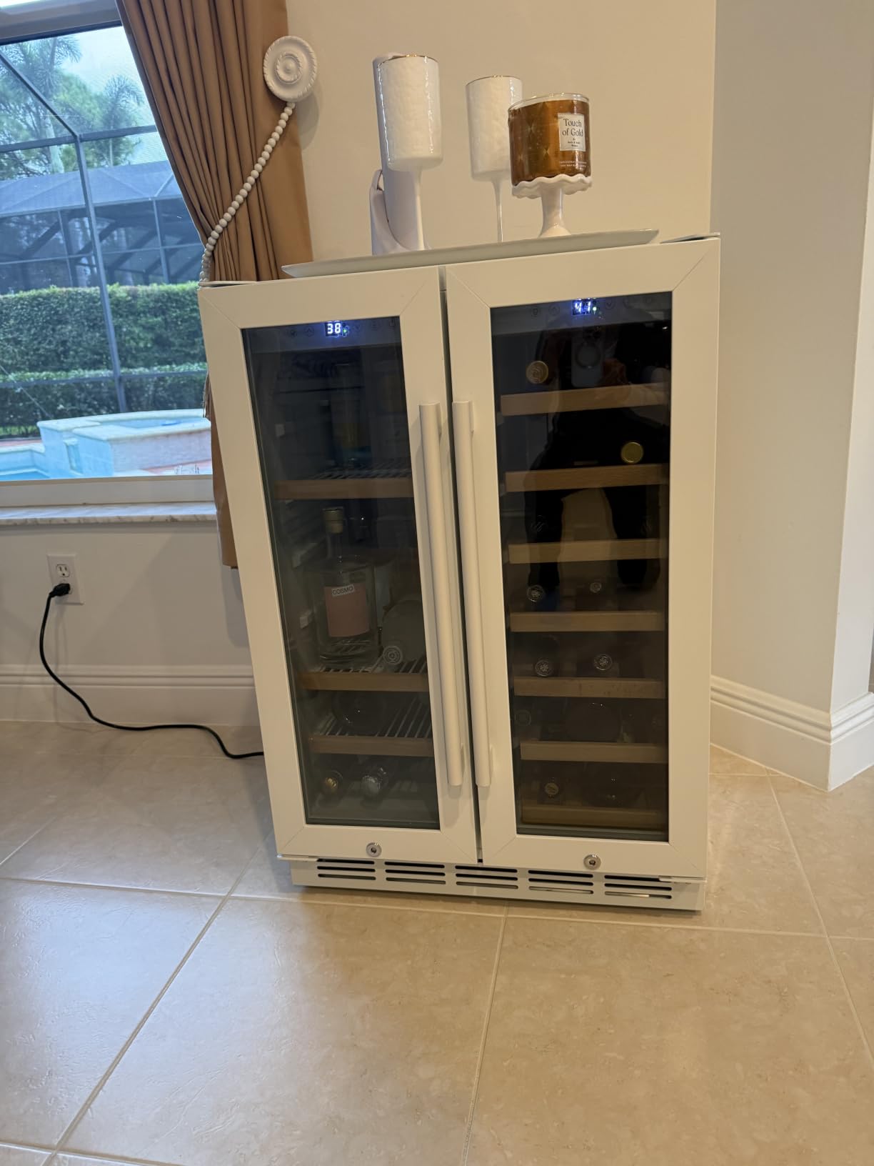 24 Inch Beverage Refrigerator Cooler,210 Cans Wide Beverage and Beer Fridge with Glass Door and Powerful Cooling Compressor, Built-in/Freestanding Drink Fridge for Kitchen, Bar or Office customer photo 2