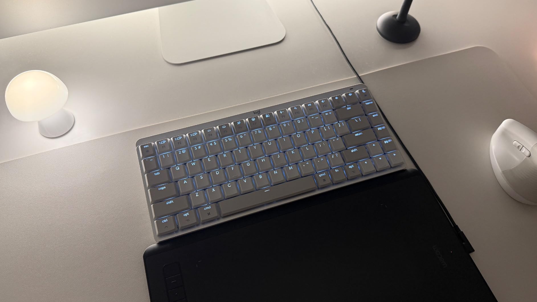 Logitech MX Mechanical Mini Mac Wireless Keyboard Low-Profile - Pale Grey customer photo 2
