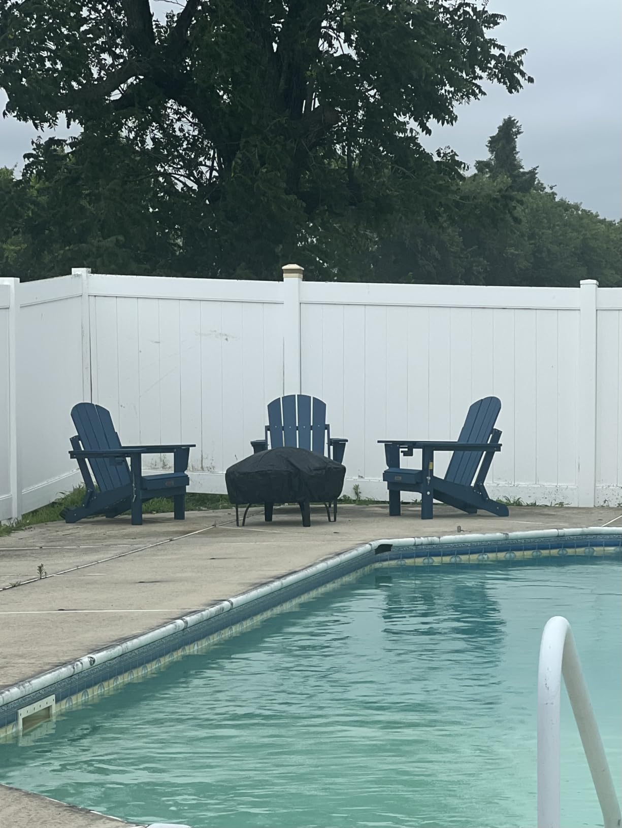SERWALL Folding Adirondack Chair Set of 2 with Cup Holder for Fire Pit-Blue customer photo 2