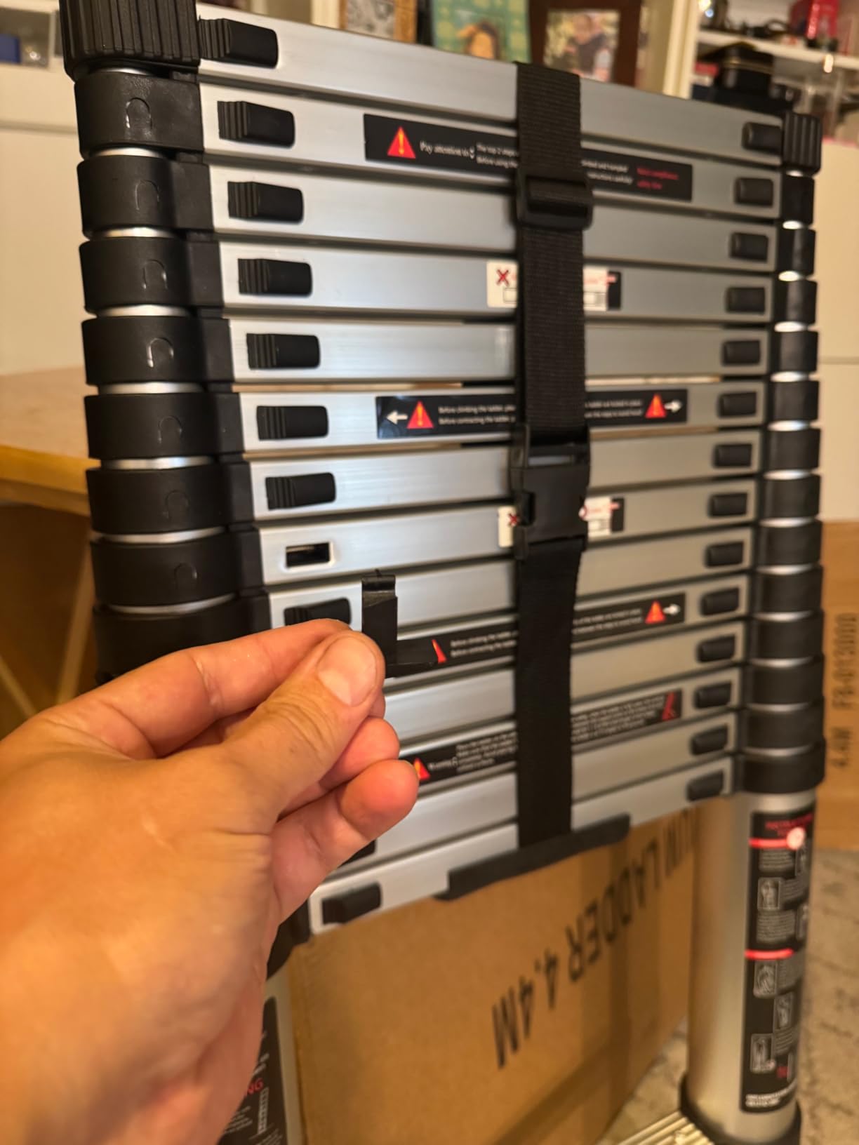 Telescoping Extension Ladder 14.5 FT, Folding Aluminum Ladders customer photo 2