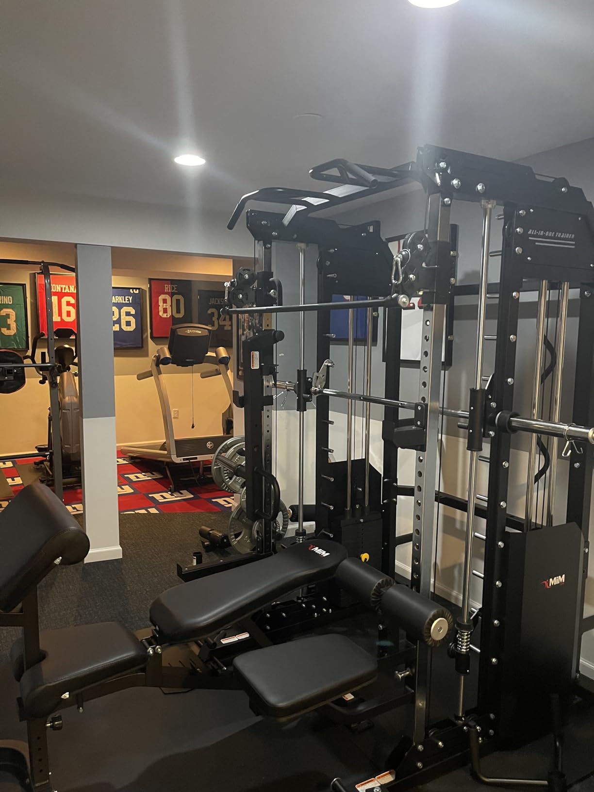 MiM USA Hercules EX Commercial All in One Gym Machine 400 lb Weight Stack Adj Bench Leg Press Jammer Arms Leg Extension Arm Curl LAT Seat 24 Attachments customer photo 2