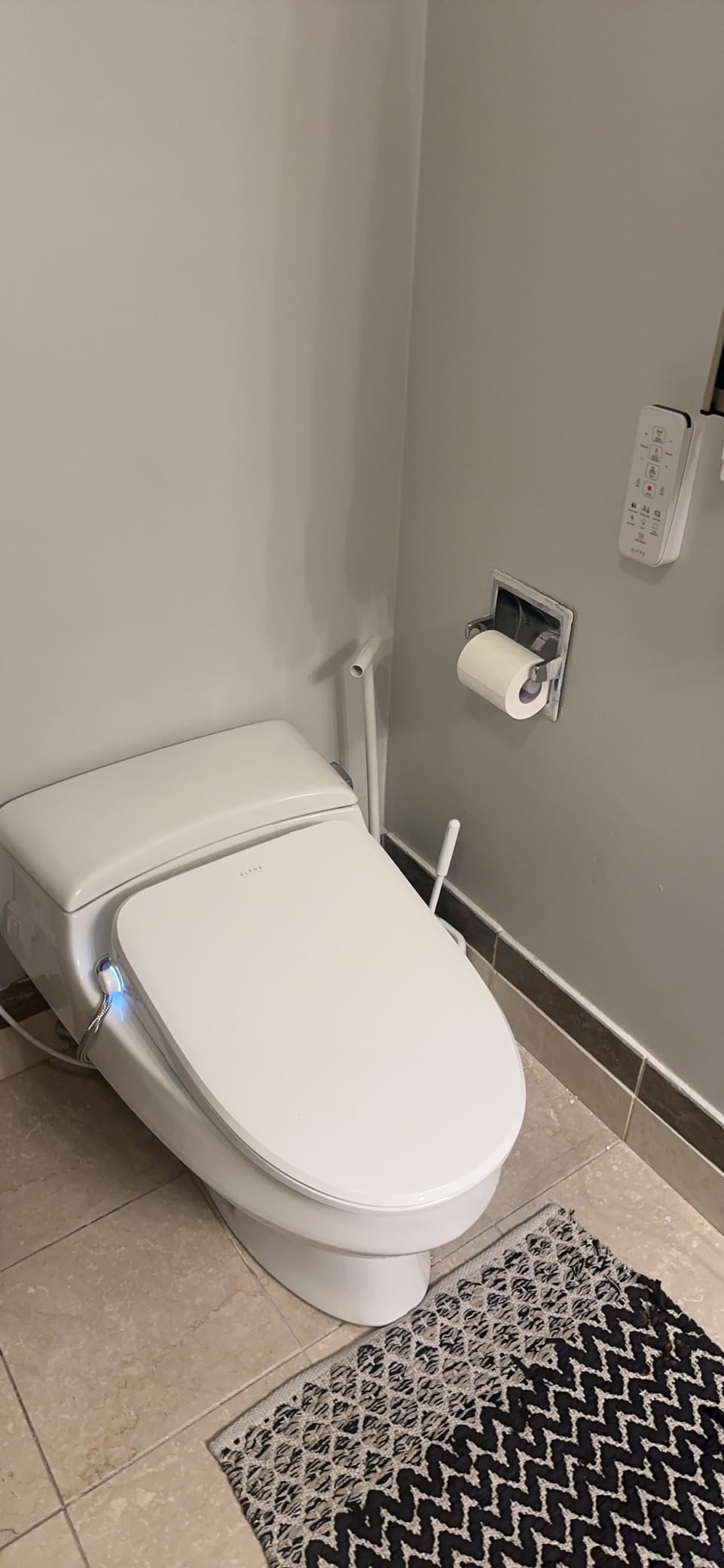 ALPHA BIDET UX Pearl Bidet Toilet Seat in Elongated White | Ultra Low Profile | Endless Warm Water | Arced Stainless Steel Nozzle | LED Nightlight | Dryer | Deodorizer | 3 Year Warranty customer photo 1