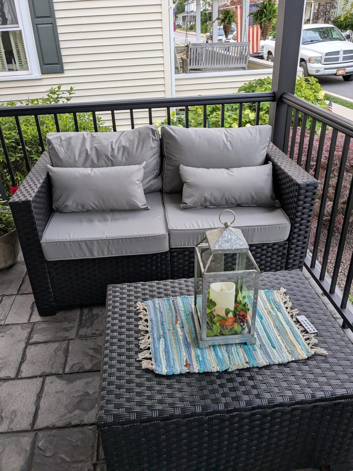 Rattaner 5-Piece Patio Furniture Sofa Set Outdoor Wicker Sectional Couch with Storage Table Non-Slip Cushions Furniture Covers, Grey customer photo 2