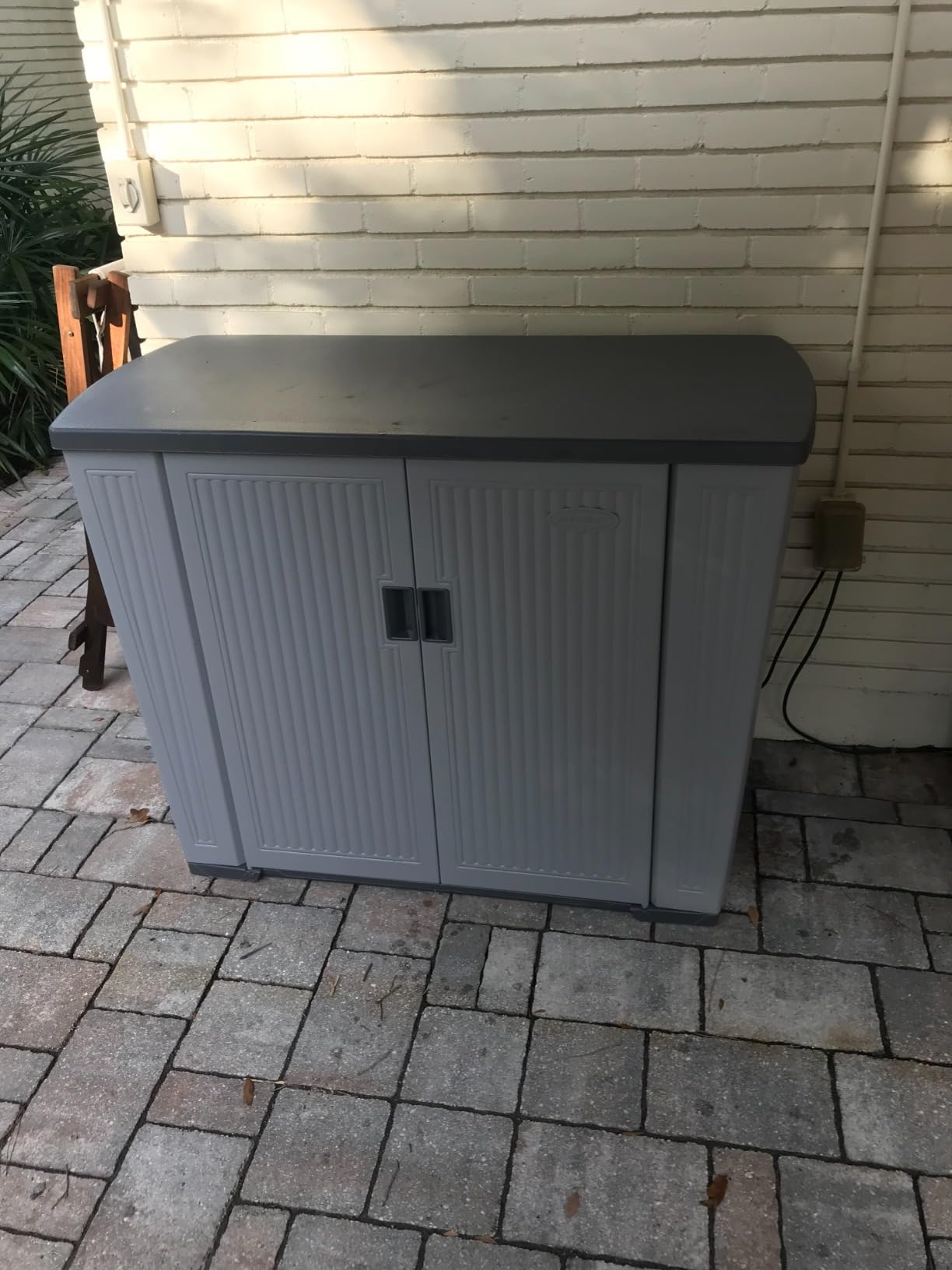 Suncast XL Outdoor Storage Cabinet, 130 Gal, Lockable, Peppercorn Gray customer photo 1