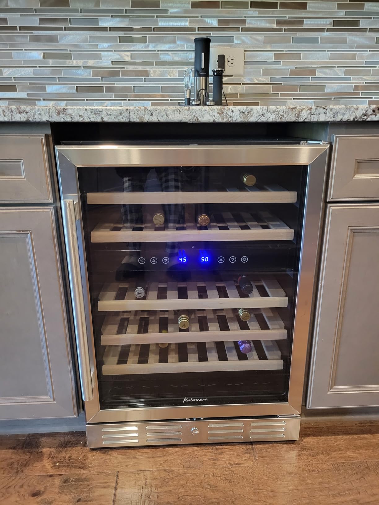 Kalamera 24 inch Wine Cooler, 37 Bottle Dual Zone Built-in or Freestanding customer photo 2