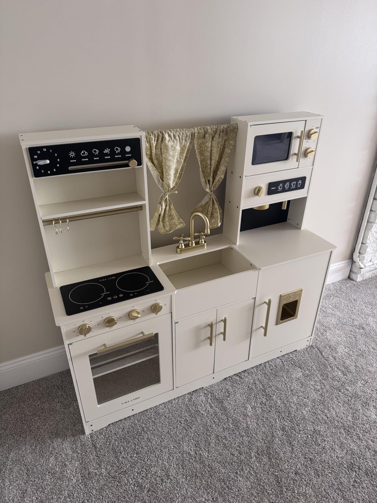 Tiny Land Play Kitchen for Kids – Modern Home Design with Fabric Curtains customer photo 1