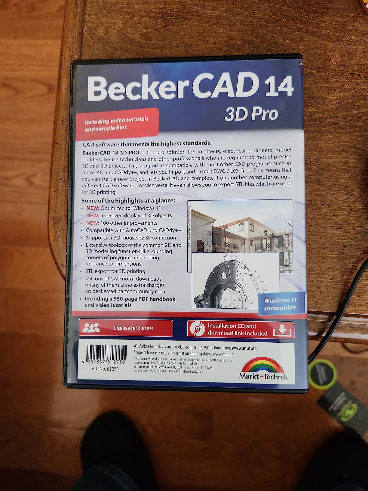 CAD software compatible with AutoCAD and Windows 11, 10, 8 – BeckerCAD 3D PRO for 3D printing, home design, architecture, engineering and more customer photo 1