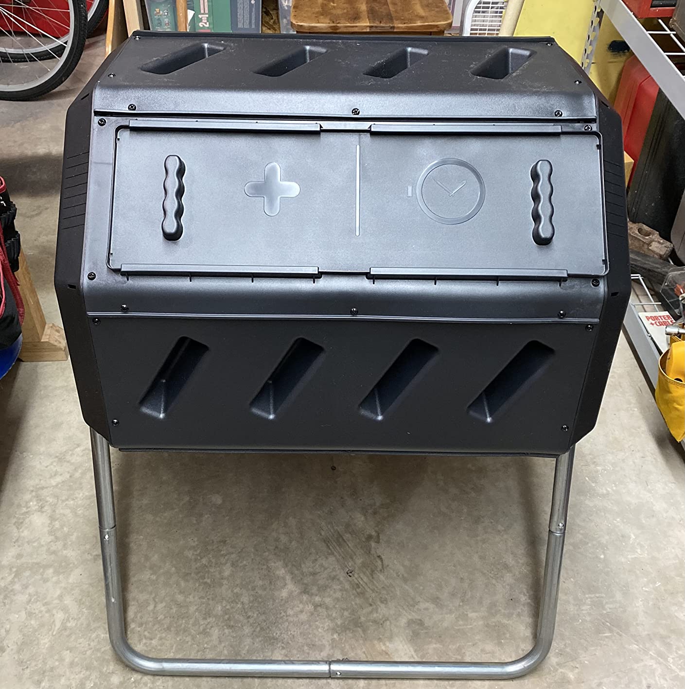FCMP Outdoor IM2000 Tumbling Composter Canadian-Made, 100% Recycled Resin - Outdoor Rotating Compost Tumbler Bin for Garden, Kitchen, and Yard Waste, Black (22 Gallon) customer photo 1