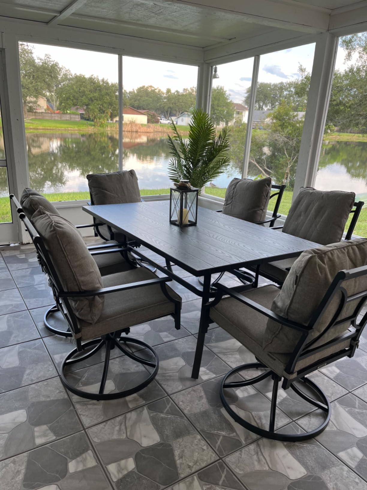 Grand patio 7-Piece Outdoor Dining Set for 6 with Swivel Patio Chairs customer photo 2