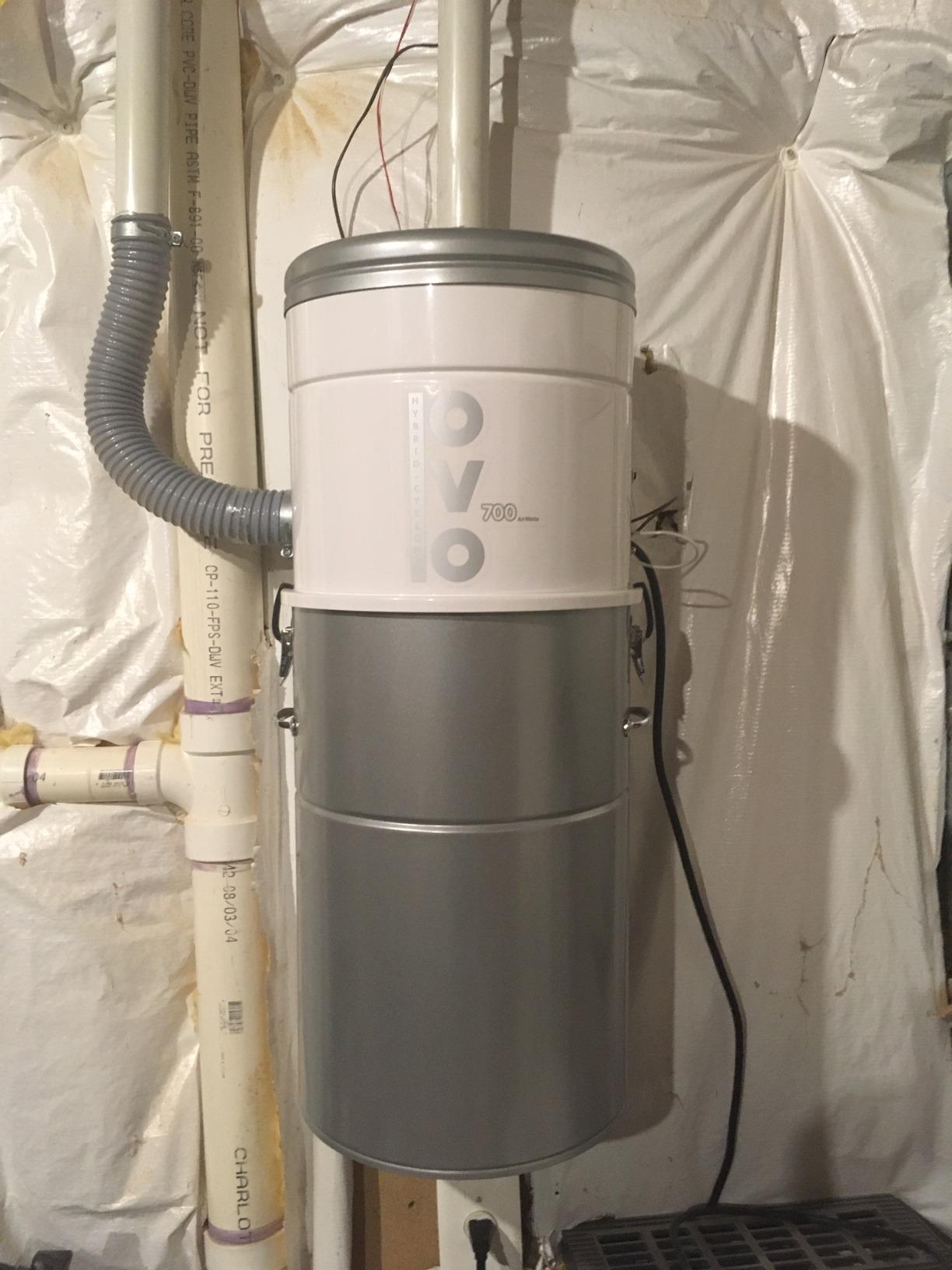 OVO 700 Airwatts Heavy Duty Powerful Central Vacuum System, Hybrid Filtration (with or Without Disposable Bags) 35L or 9.25Gal Bottom Load Dust Bin customer photo 2