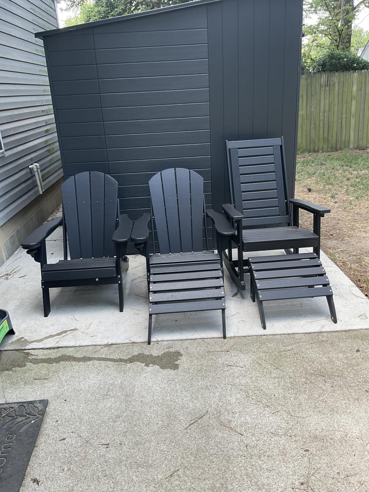 GREENVINES Folding-Adirondack-Chairs Set of 2, HDPE All Weather, Blue customer photo 1
