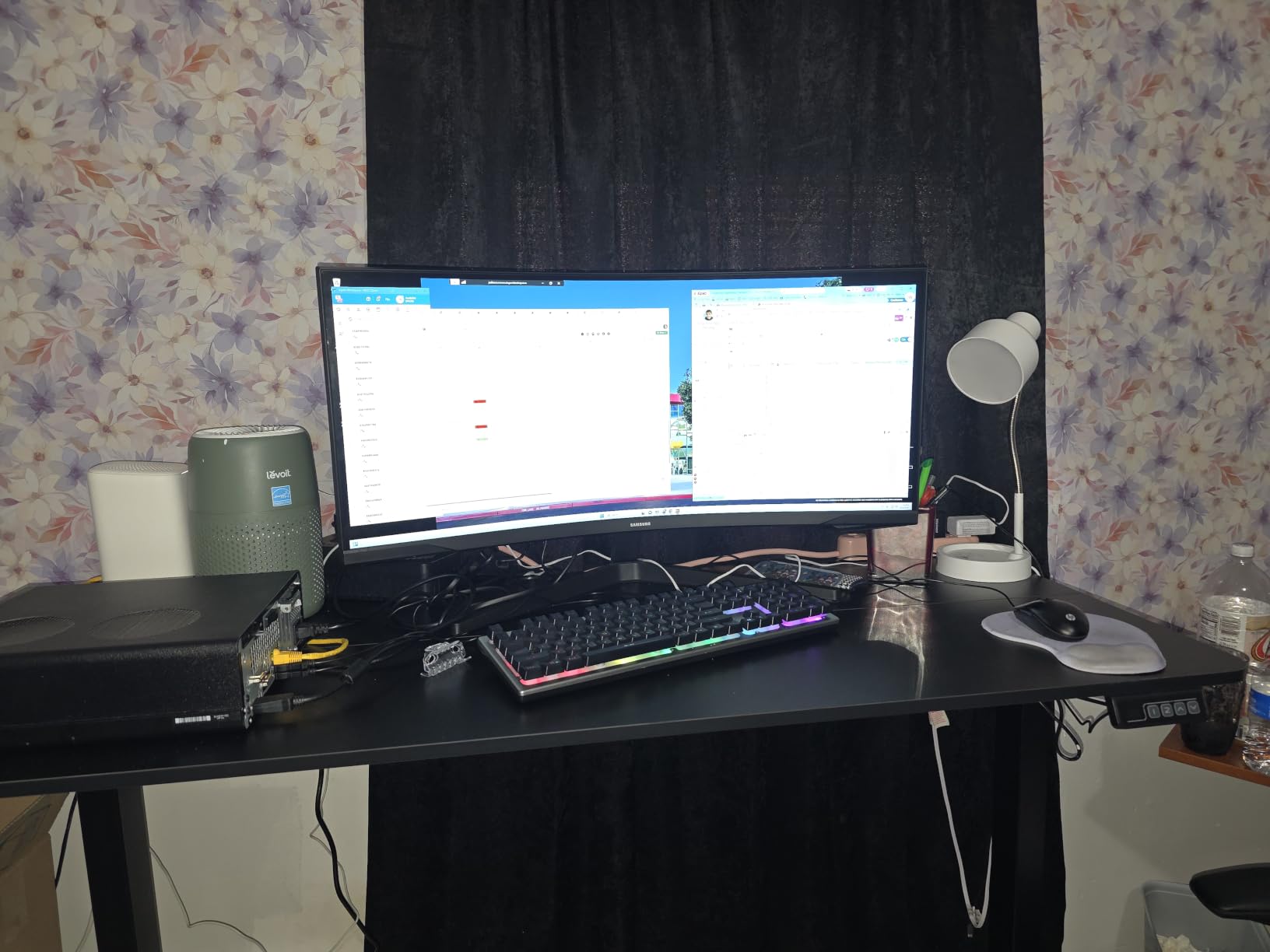 Furmax 63 Inches Electric Height Adjustable Standing Desk Home Office Desk customer photo 1