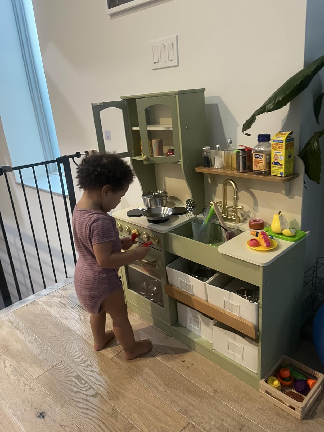 Tiny Land Wooden Play Kitchen for Kids with Toy Storage for Pretend Play customer photo 1