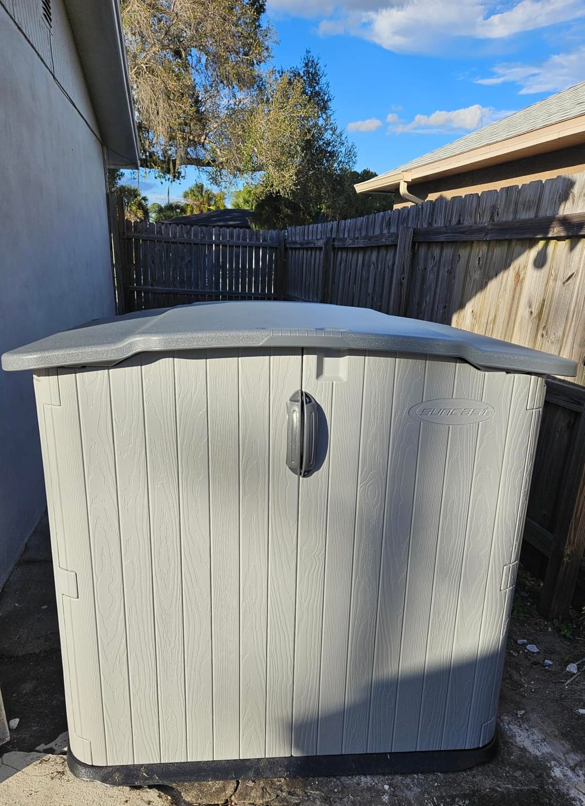 Suncast Horizontal Storage Shed, 98 Cu Ft, Resin, Glidetop, Sliding Lid customer photo 1