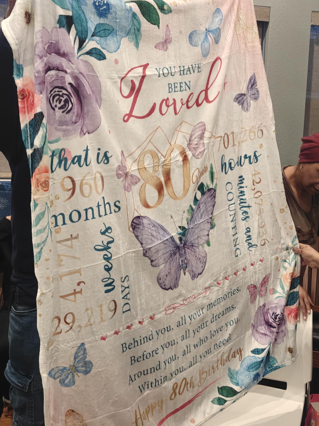 ZWERIVP 80th Birthday Gifts for Women, Best Present for 80 Year Old Woman Birthday, 1946 Present for Women Mom, Happy 80yr Bday Gifts Ideas, 80th Woman Bday Decorations Throw Blanket 50