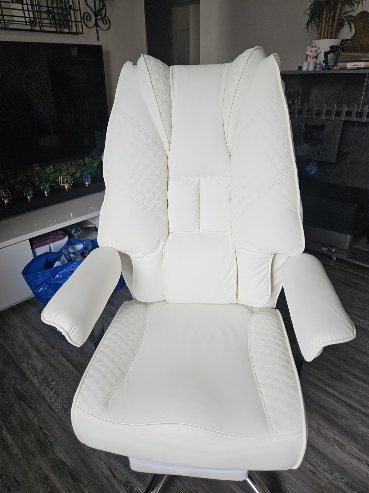 EXCEBET Big and Tall Office Chair 400lbs Wide Seat, Leather High Back Executive Office Chair with Foot Rest, Ergonomic Chairs Lumbar Support for Lower Back Pain Relief (Black) customer photo 2