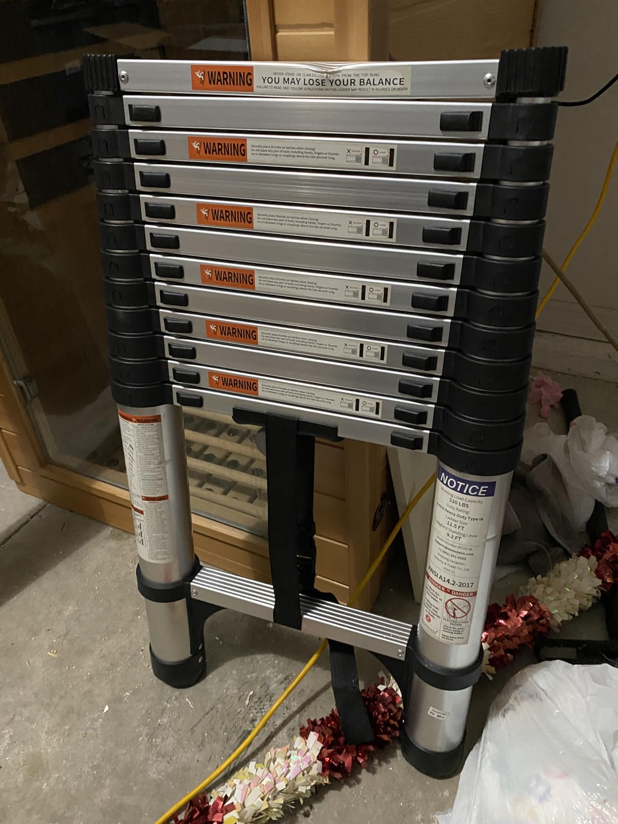 Soctone 12.5FT Telescoping Ladder, Stabilizers & Hooks, Extension Ladder customer photo 1