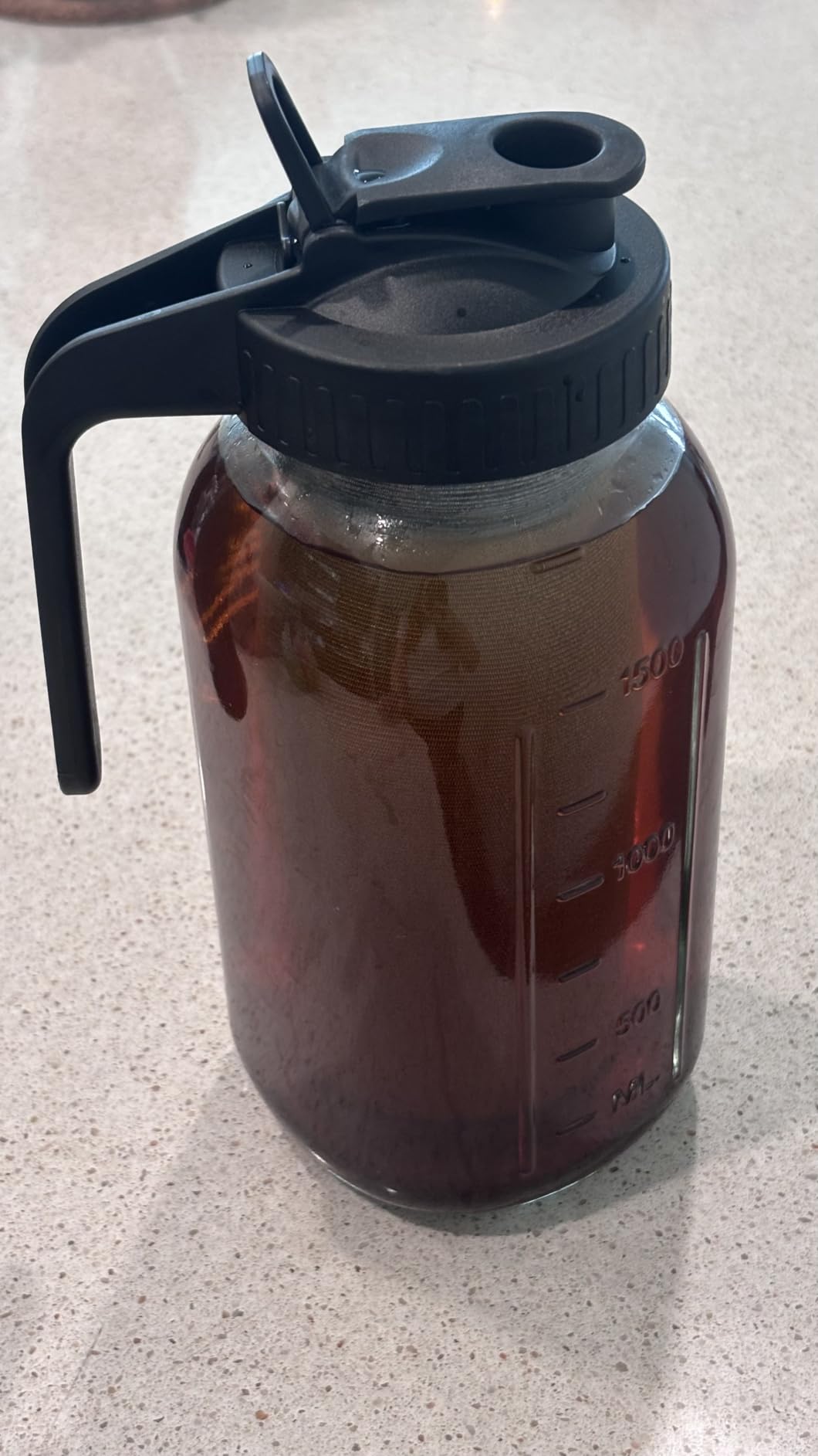 Cold Brew Coffee Maker, 64 oz Mason Jar Pitcher with Stainless Steel Filter, Pour Spout Handle Lid, Airtight & Leak-Proof for Iced Coffee,Tea & Lemonade customer photo 2